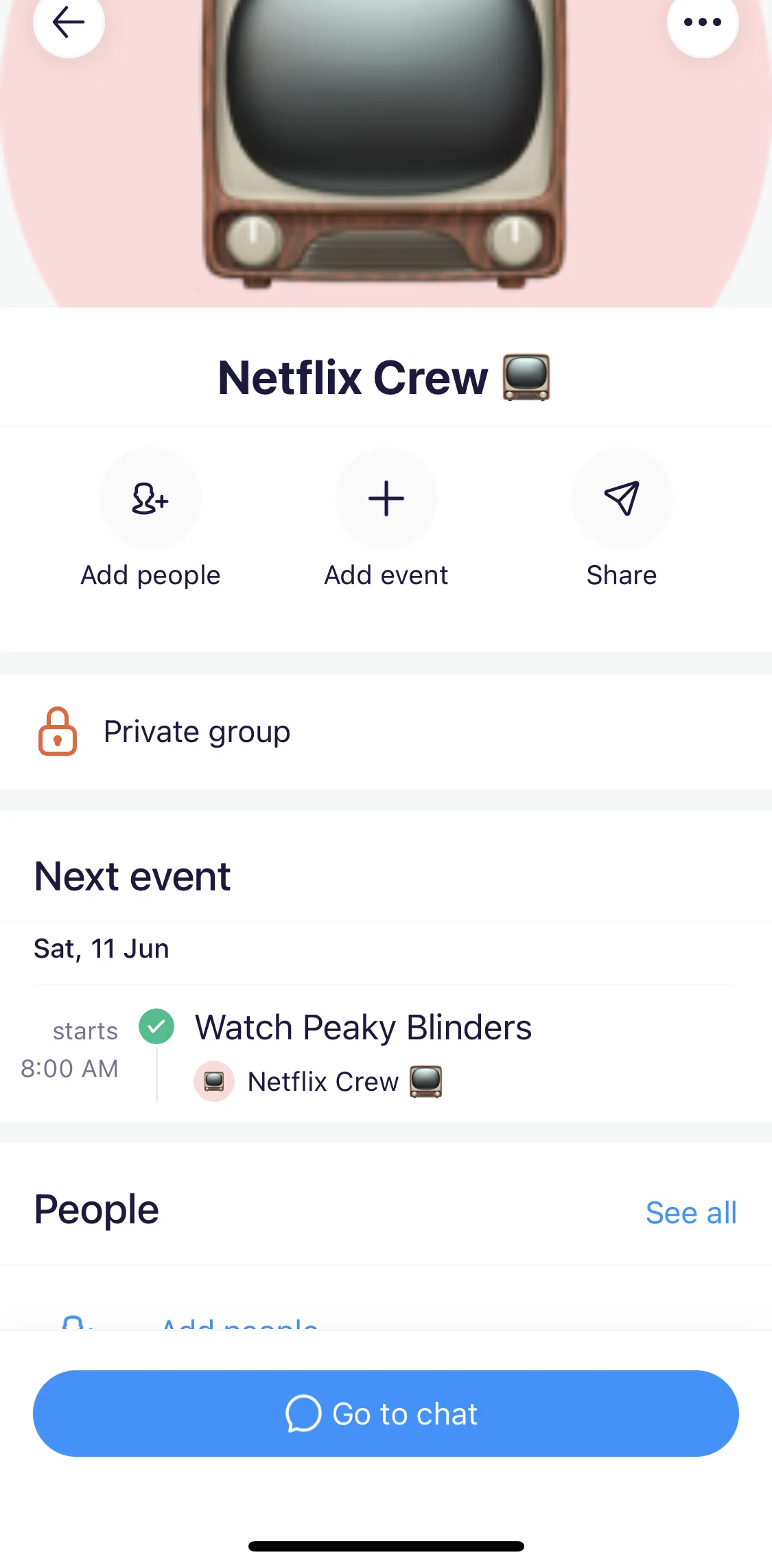 Irl Screen screen in the My event details flow