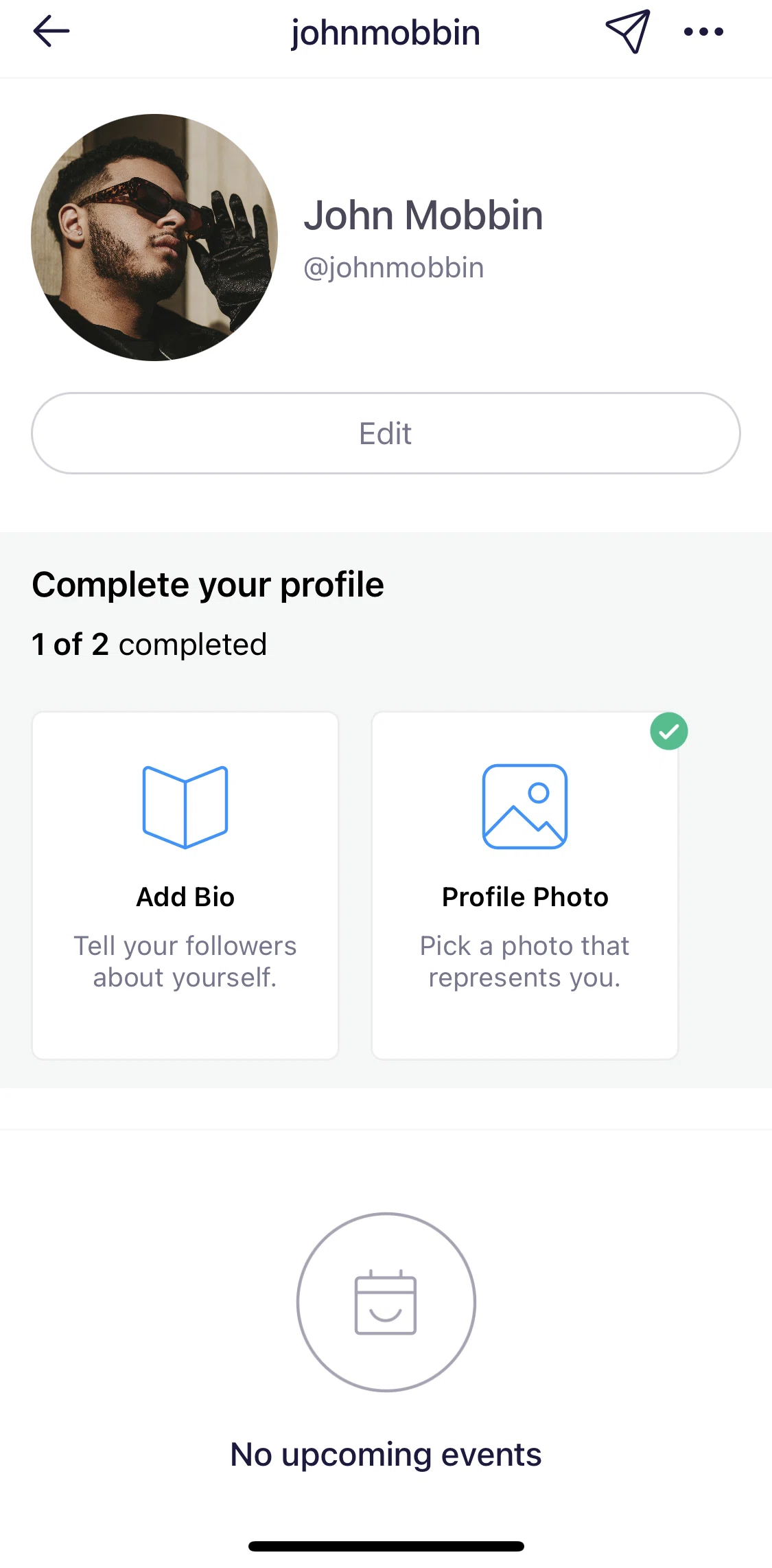 Irl Screen screen in the Sharing my profile flow