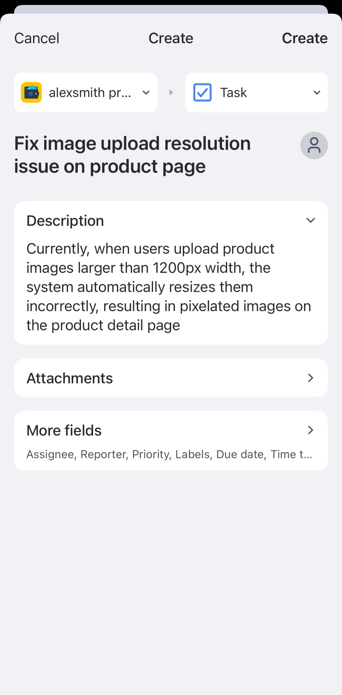 Jira Cloud Screen screen in the Assigning an issue flow
