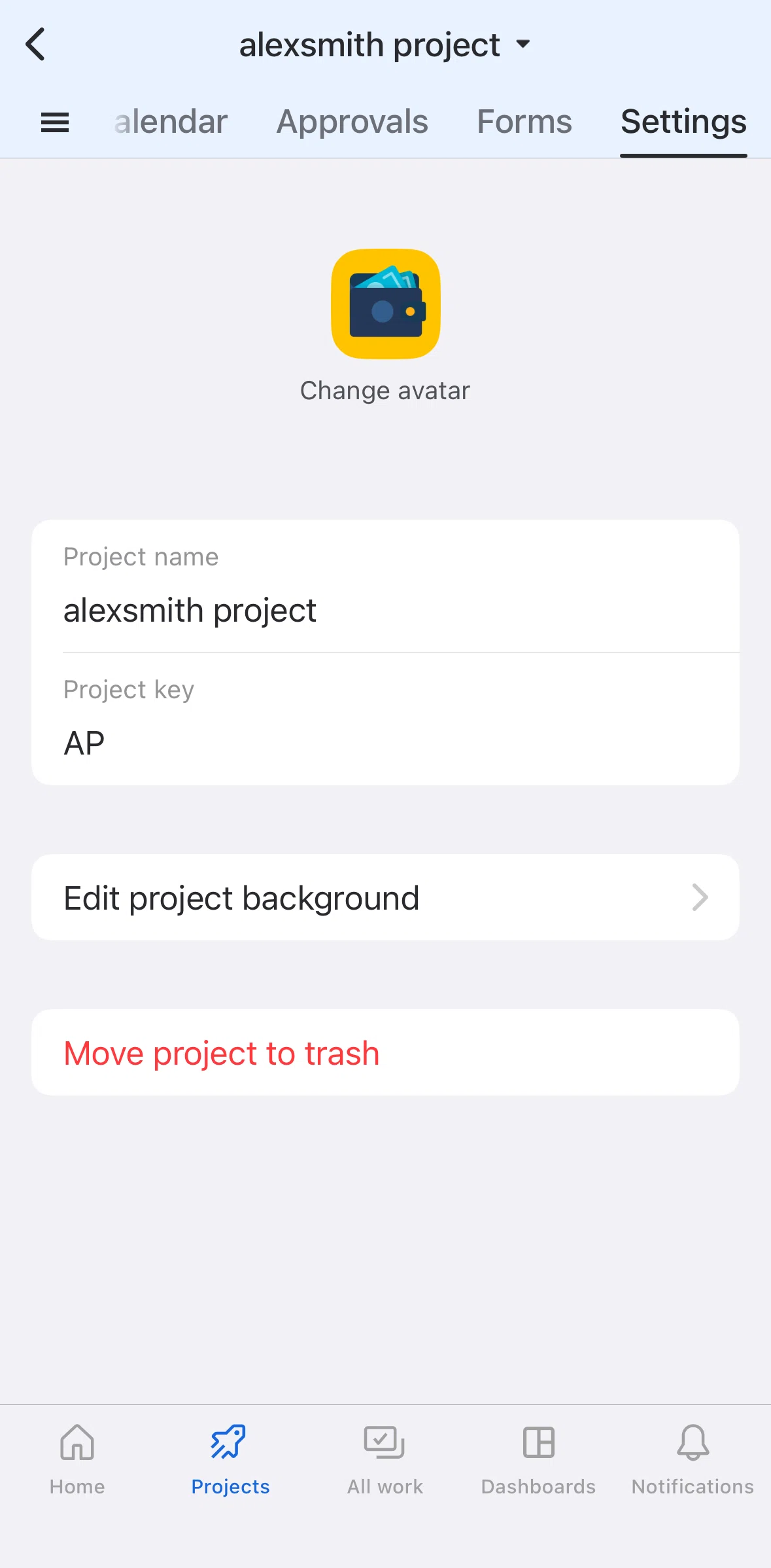 Jira Cloud Screen screen in the Changing avatar flow