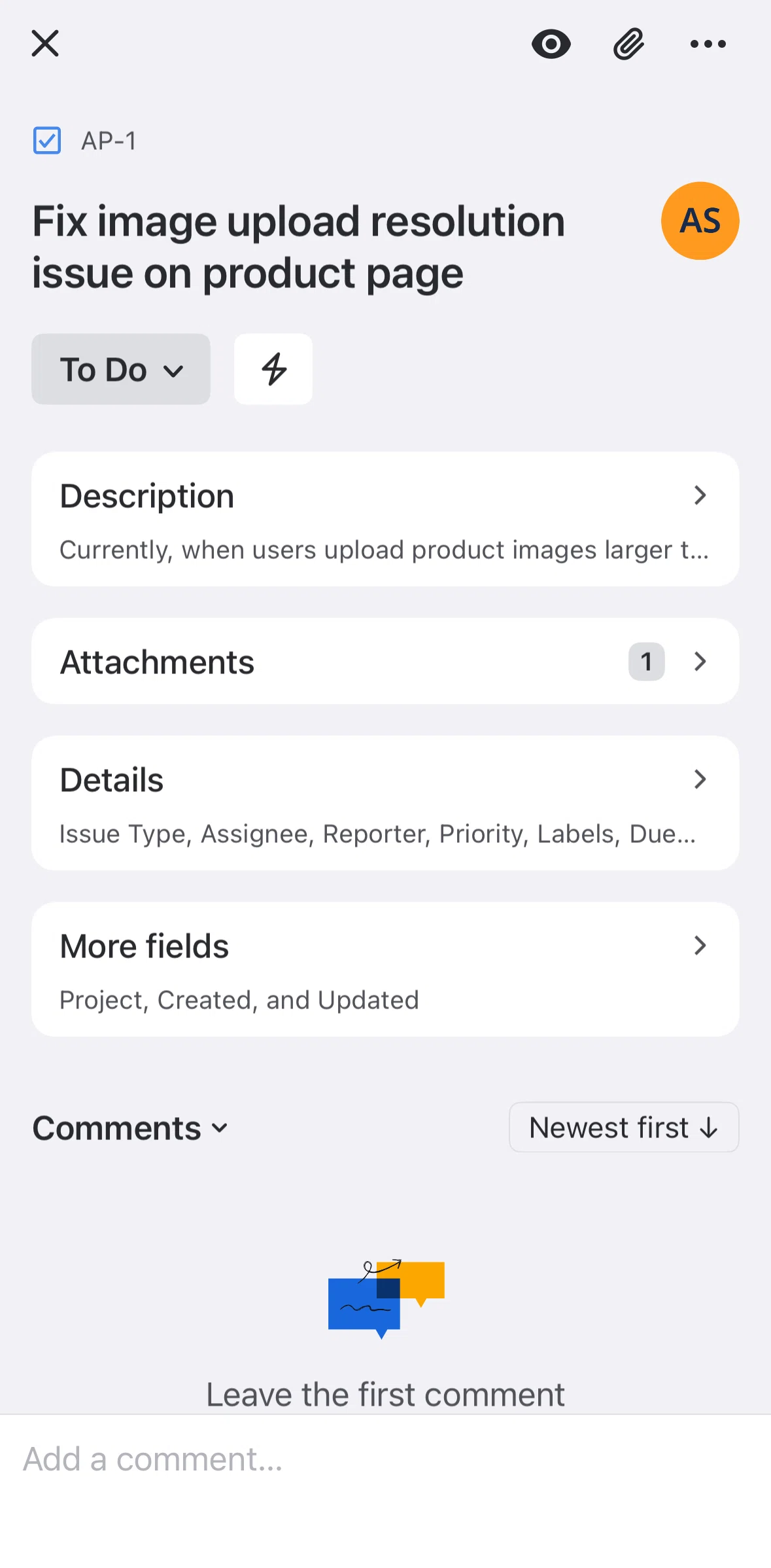 Jira Cloud Screen screen in the Changing issue status flow