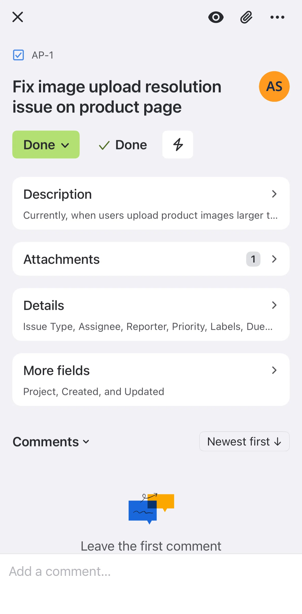 Jira Cloud Screen screen in the Copying a link flow