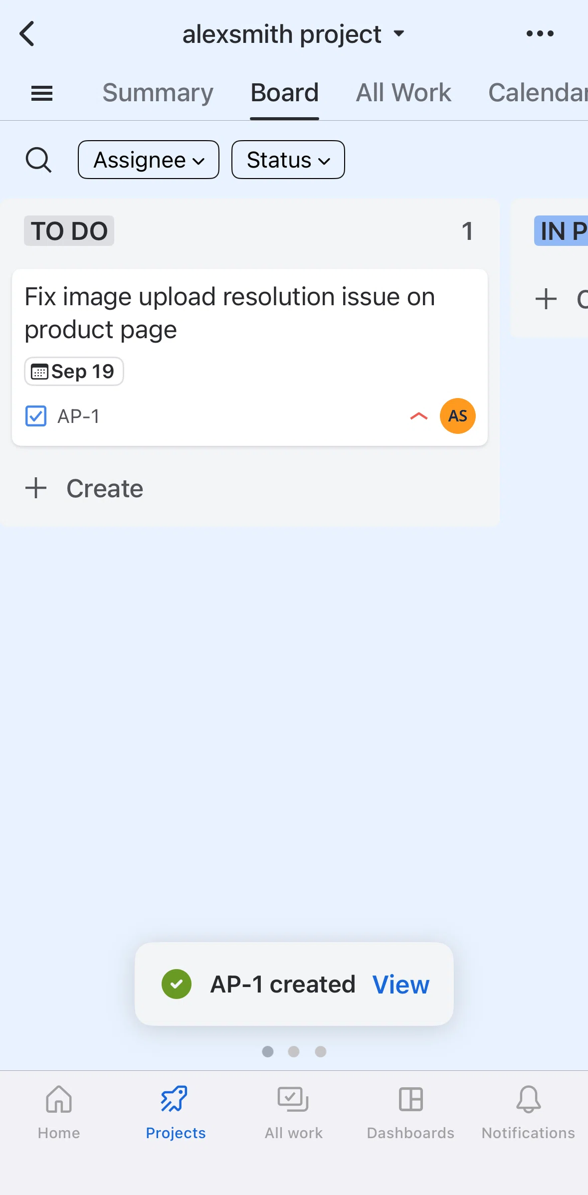 Jira Cloud Screen screen in the View issue flow