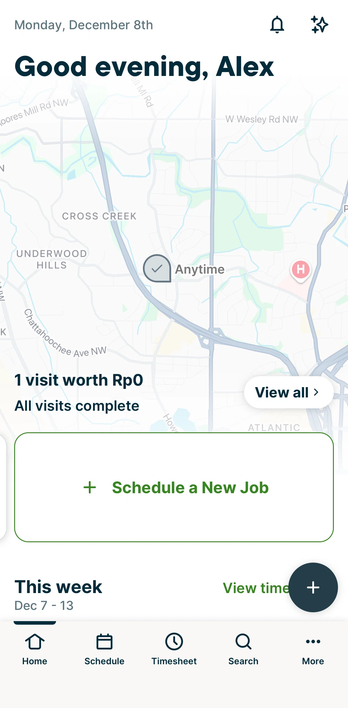 Jobber Screen screen in the Adding a new job flow