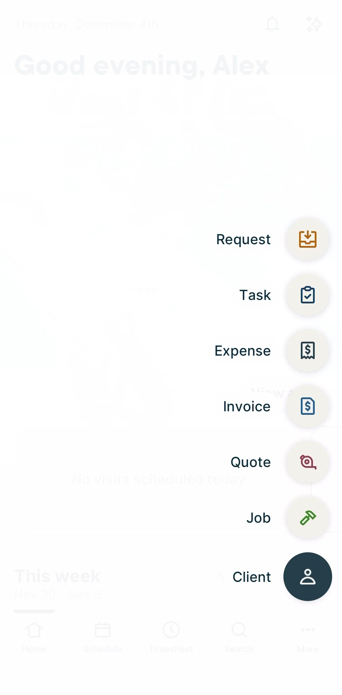 Jobber Screen screen in the Sending a quote flow