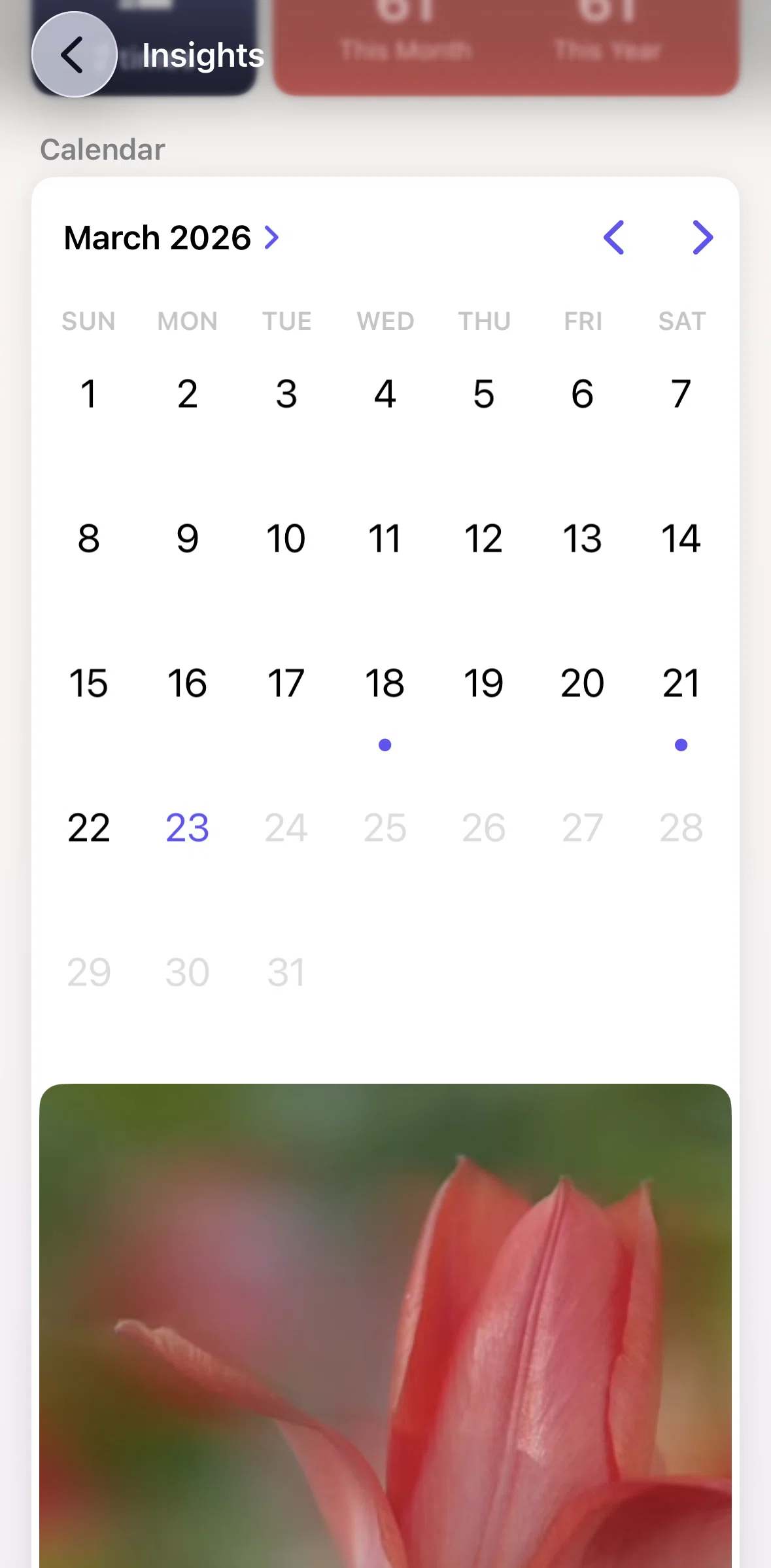 Journal Screen screen in the Date detail flow