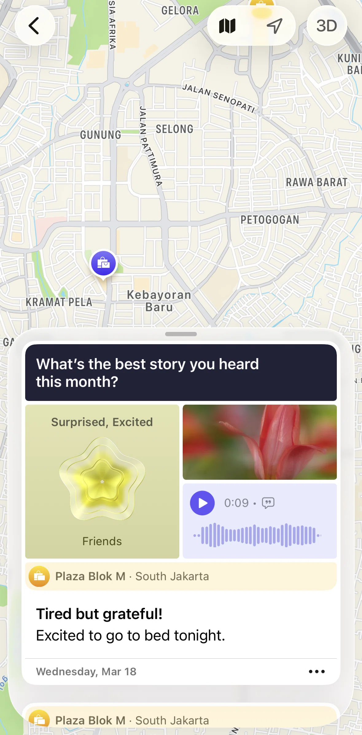 Journal Screen screen in the Switching map modes flow