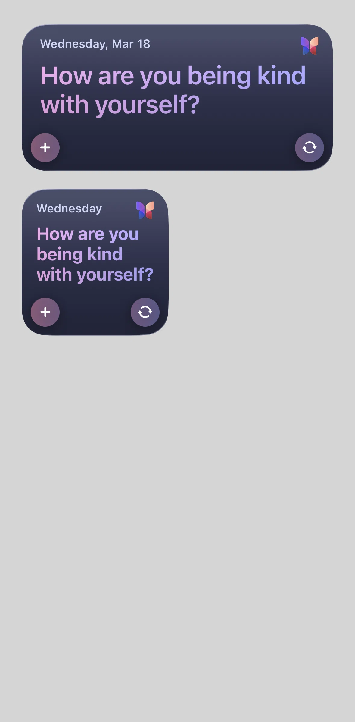 Journal Screen screen in the Widgets flow