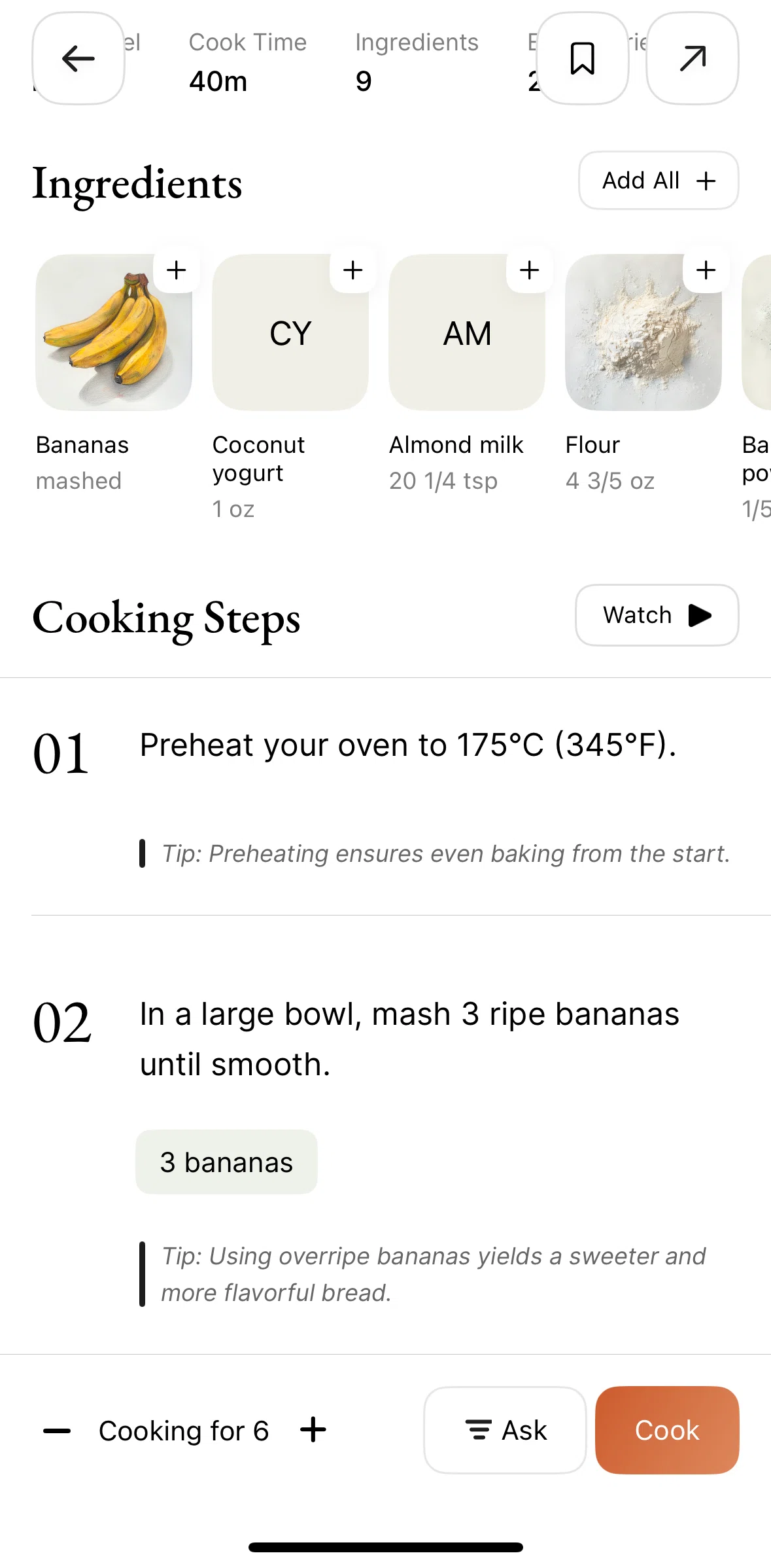 Julienne Screen screen in the Changing recipe portion flow