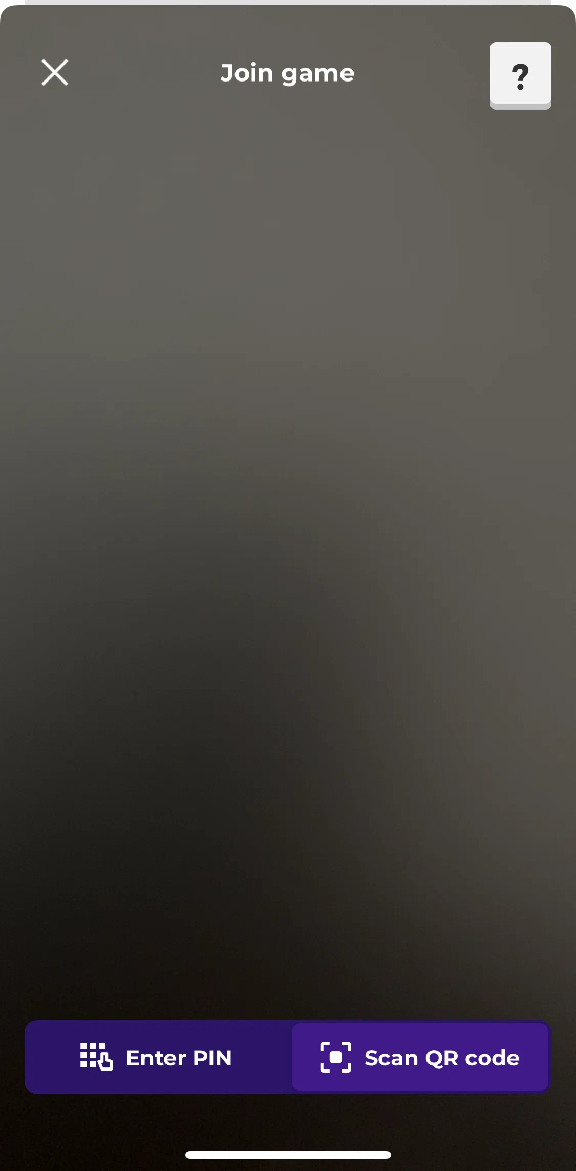 Kahoot Screen screen in the Joining a game using QR code flow