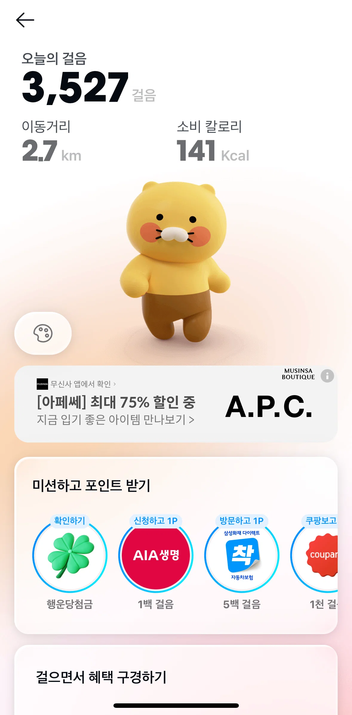 Kakao Pay Screen screen in the View step mission flow