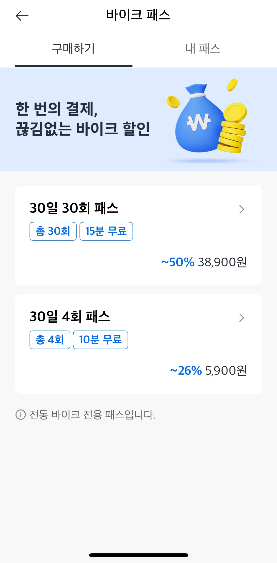 Kakao T Screen screen in the My pass flow
