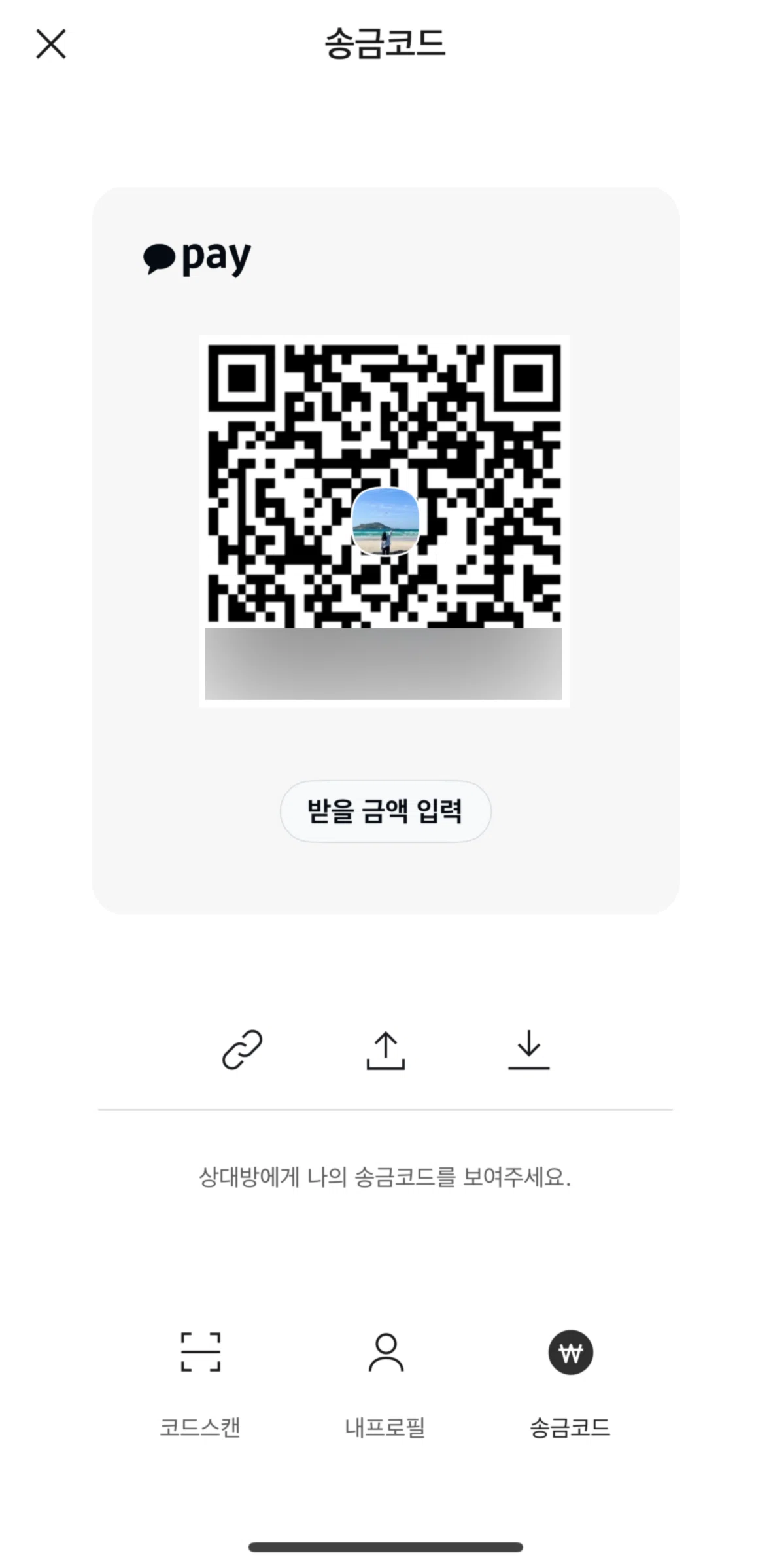 KakaoTalk Screen screen in the Scan barcode flow