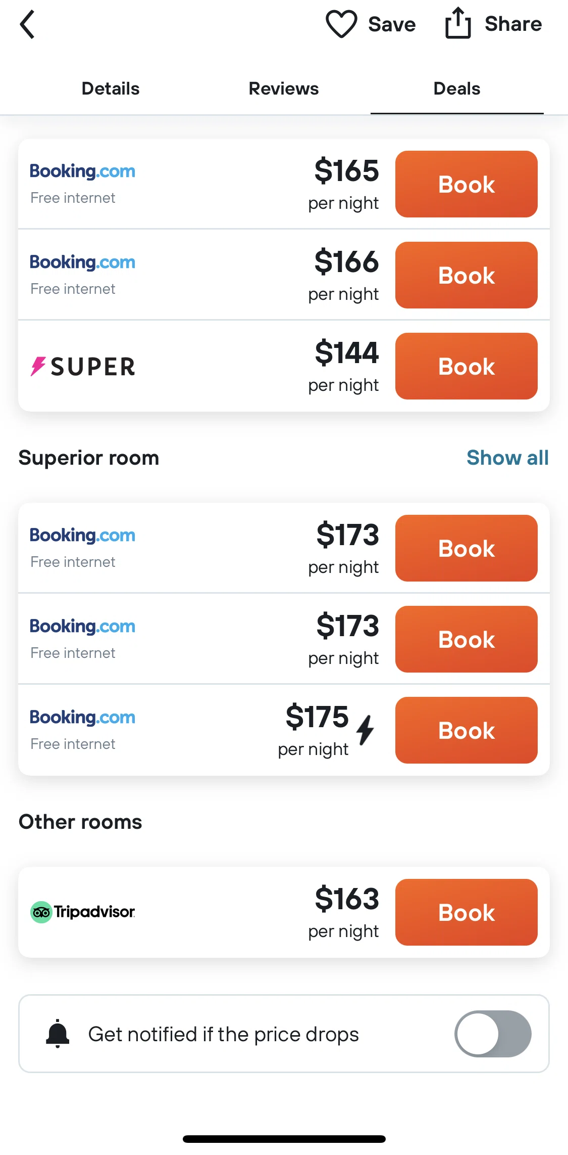 Kayak Screen screen in the Browse deals flow