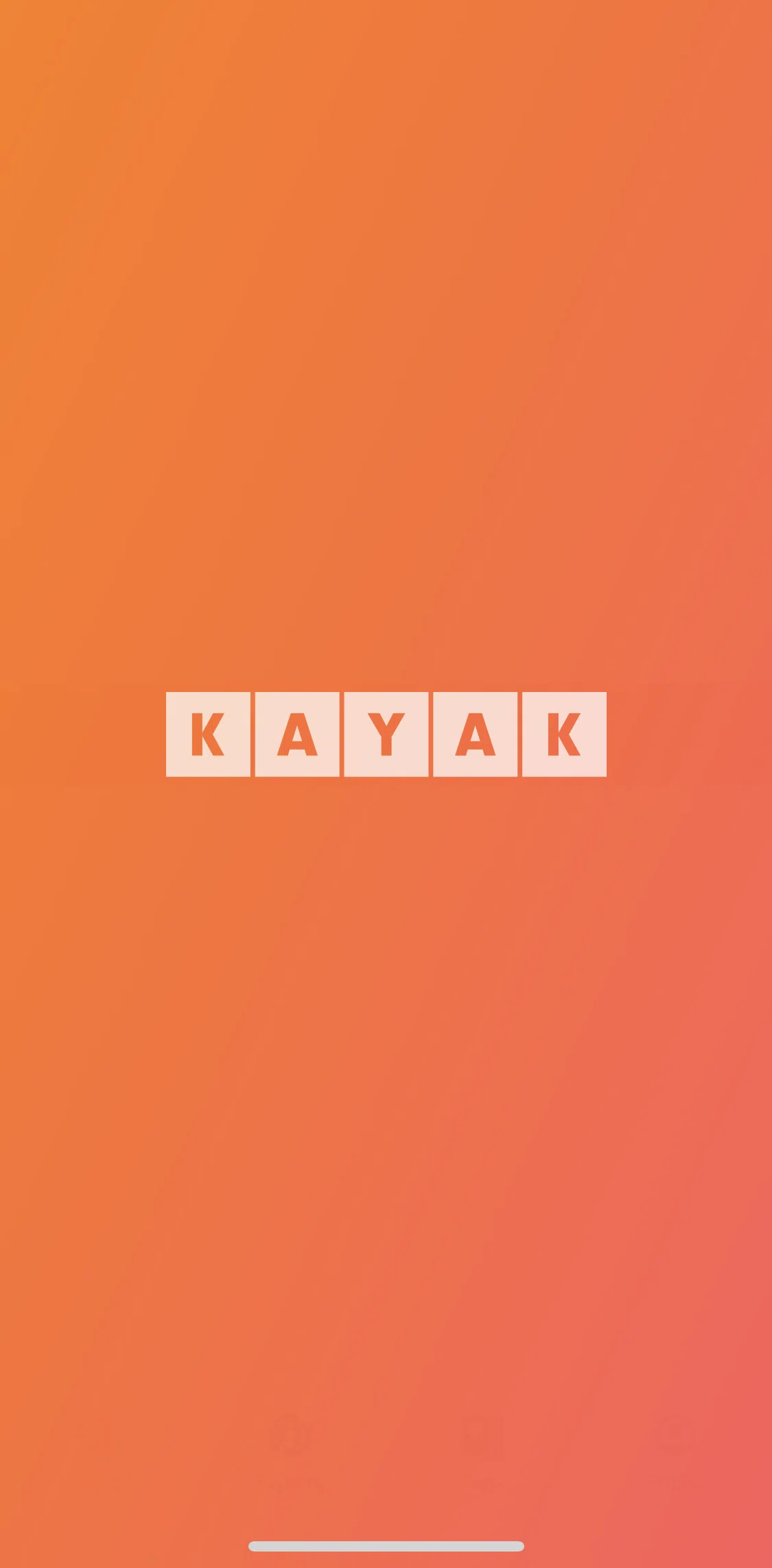 Kayak Screen screen in the Logging in flow