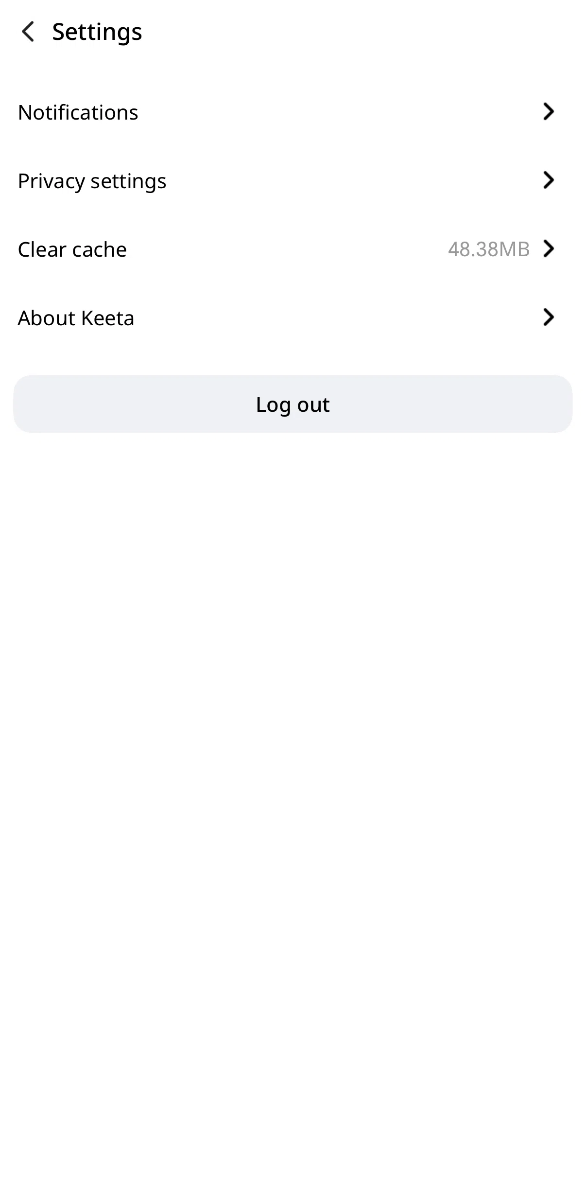 Keeta Screen screen in the About Keeta flow