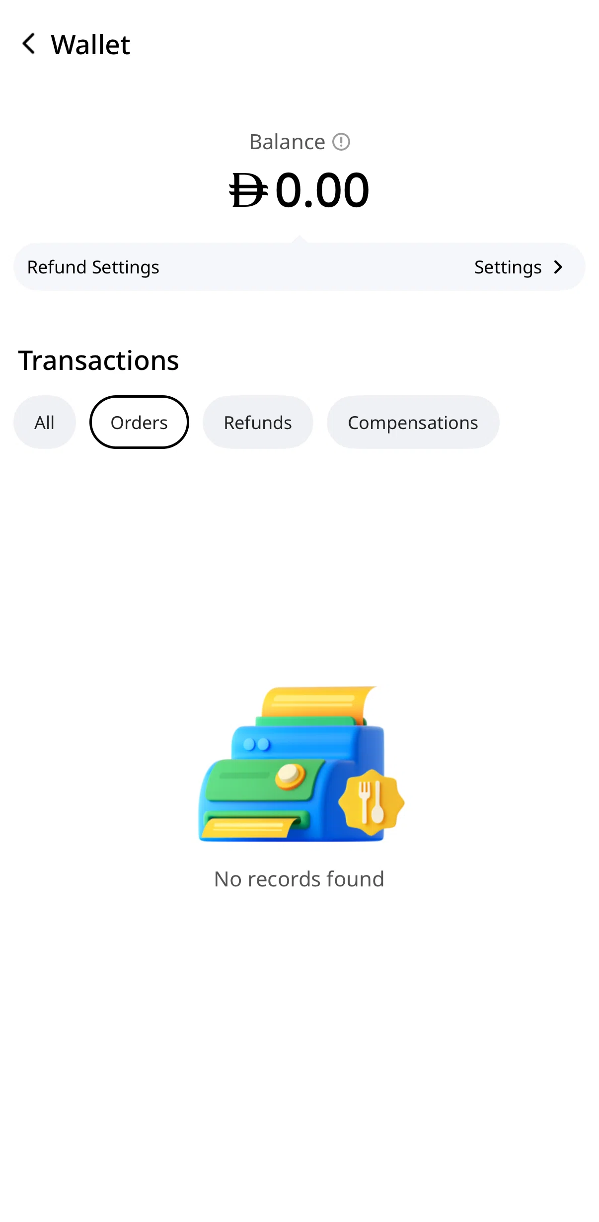 Keeta Screen screen in the Balance flow