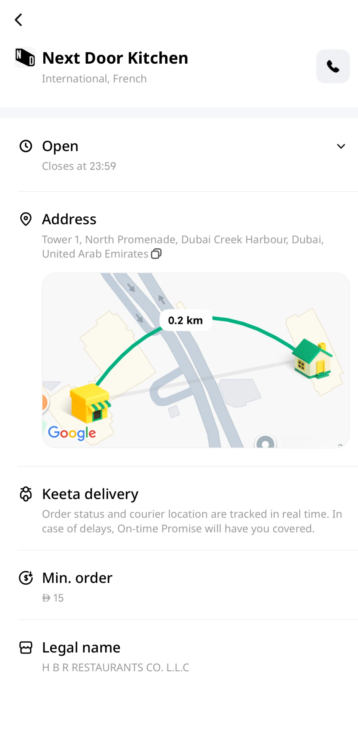 Keeta Screen screen in the Map flow