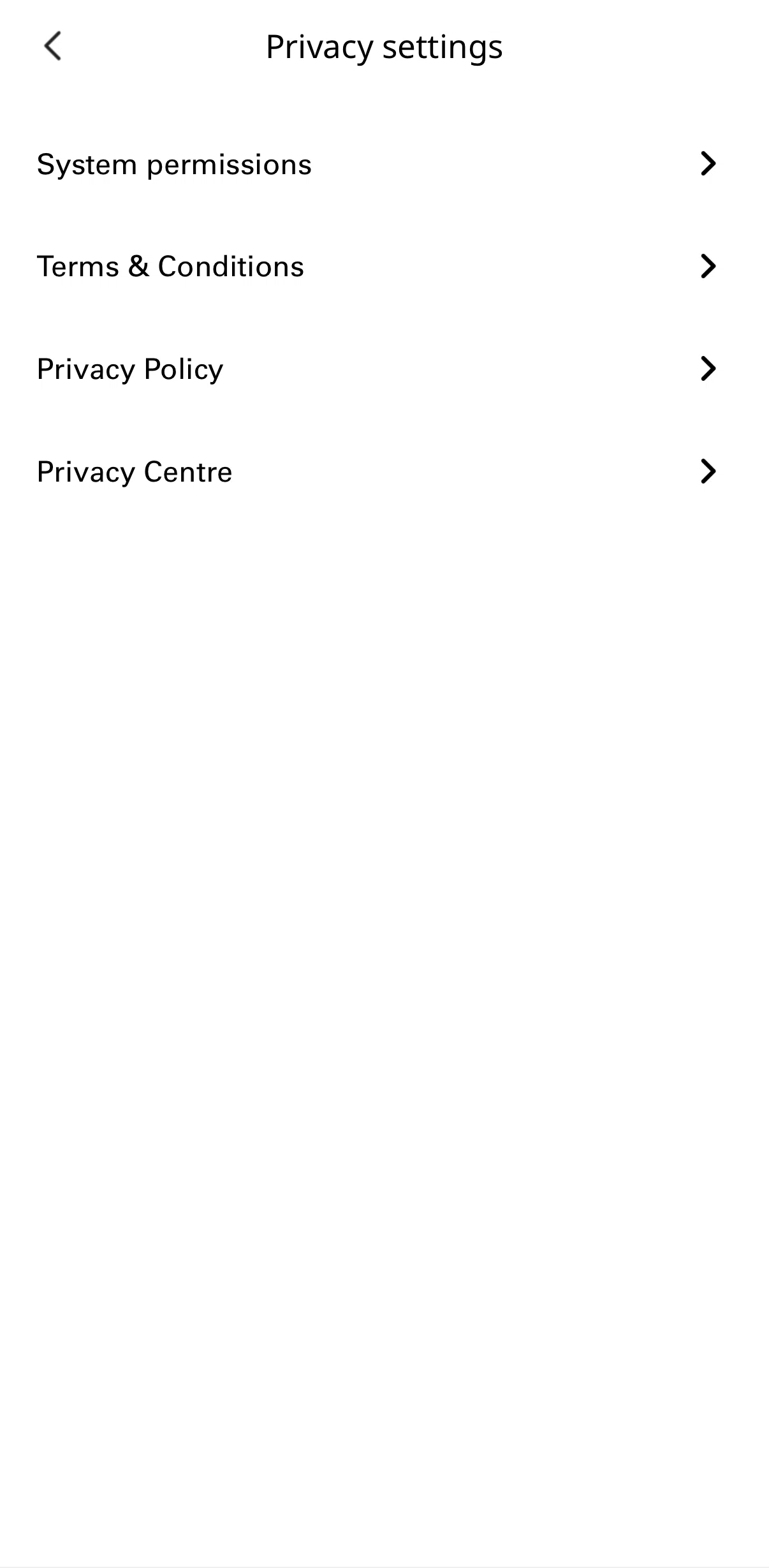Keeta Screen screen in the Privacy center flow