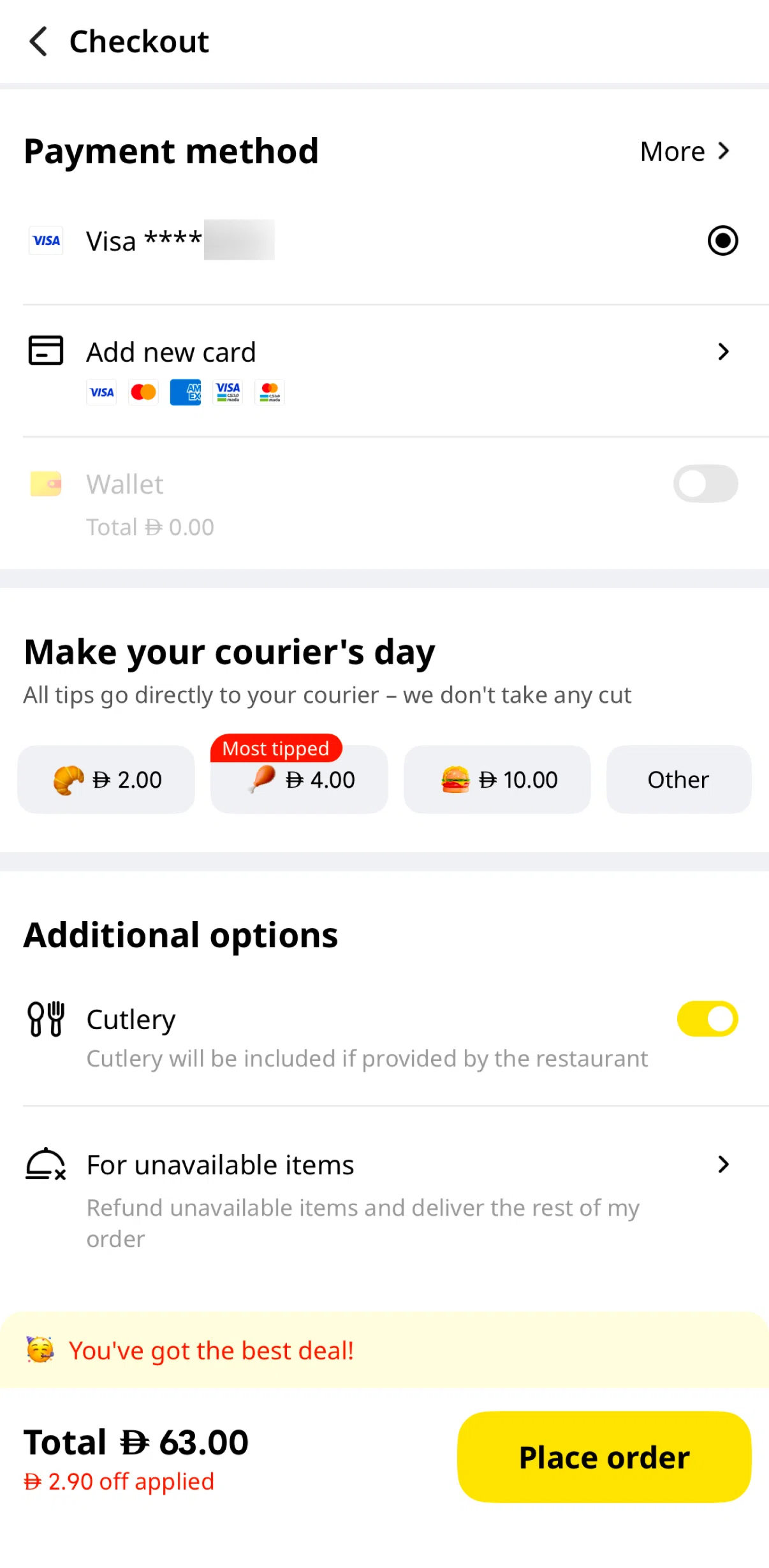Keeta Screen screen in the Updating preference for unavailable items flow