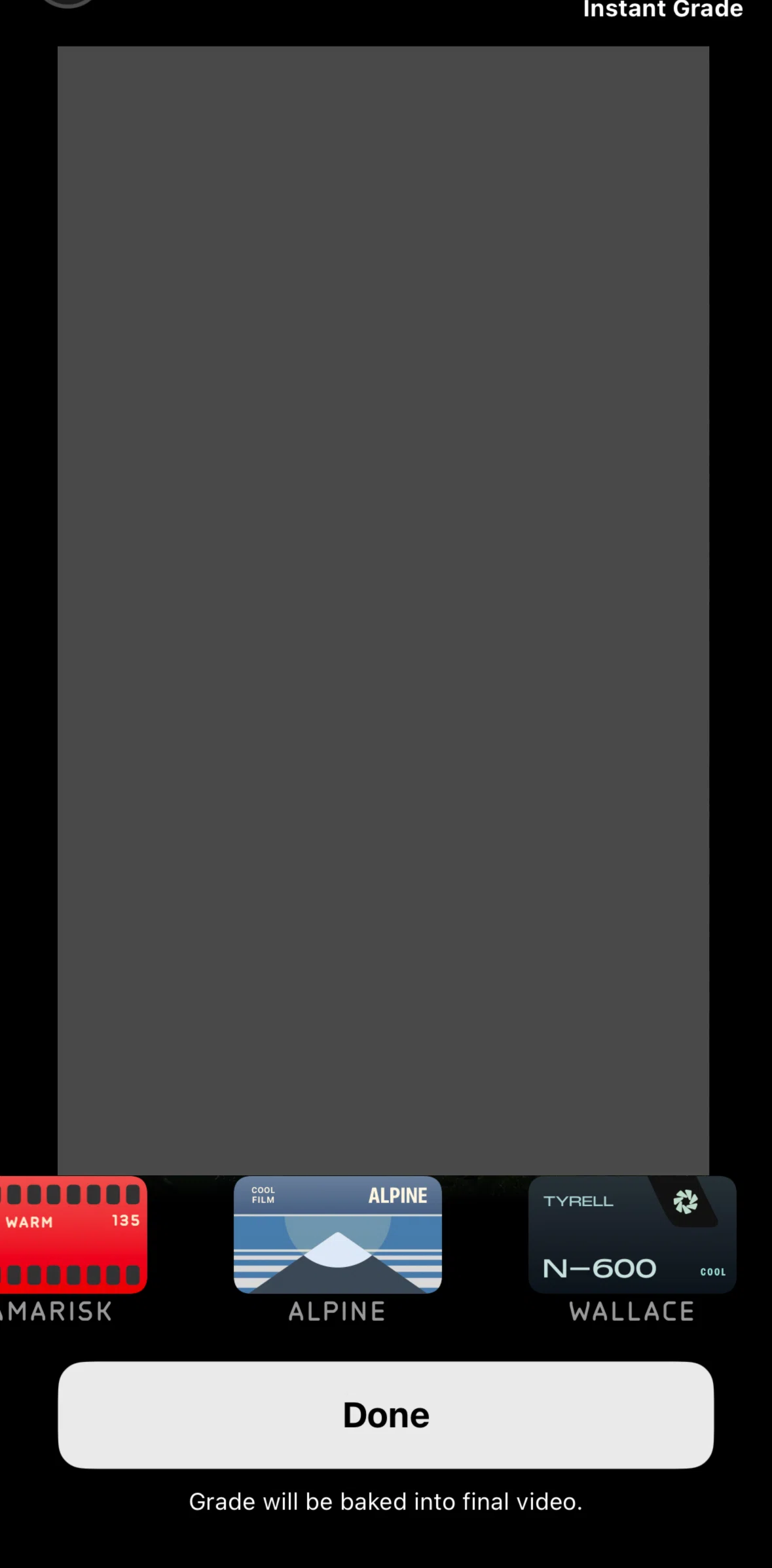 Kino Screen screen in the Applying a preset flow