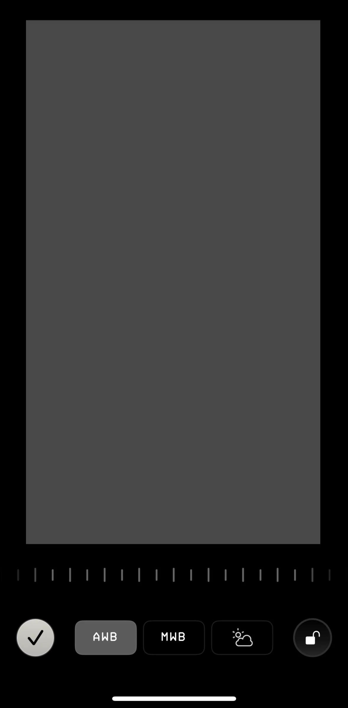 Kino Screen screen in the Changing white balance modes flow