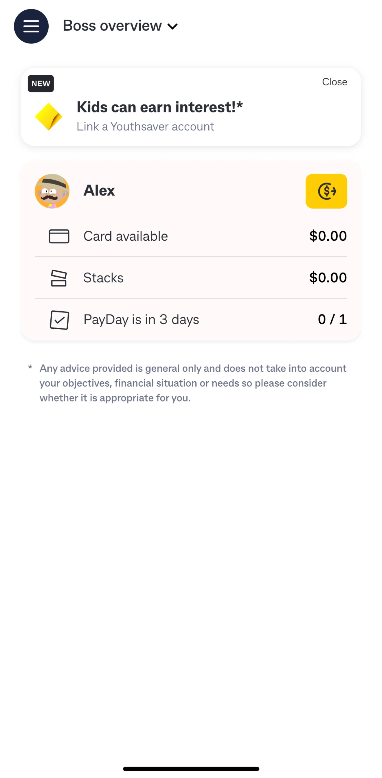 Kit Screen screen in the Link a Youthsaver account flow
