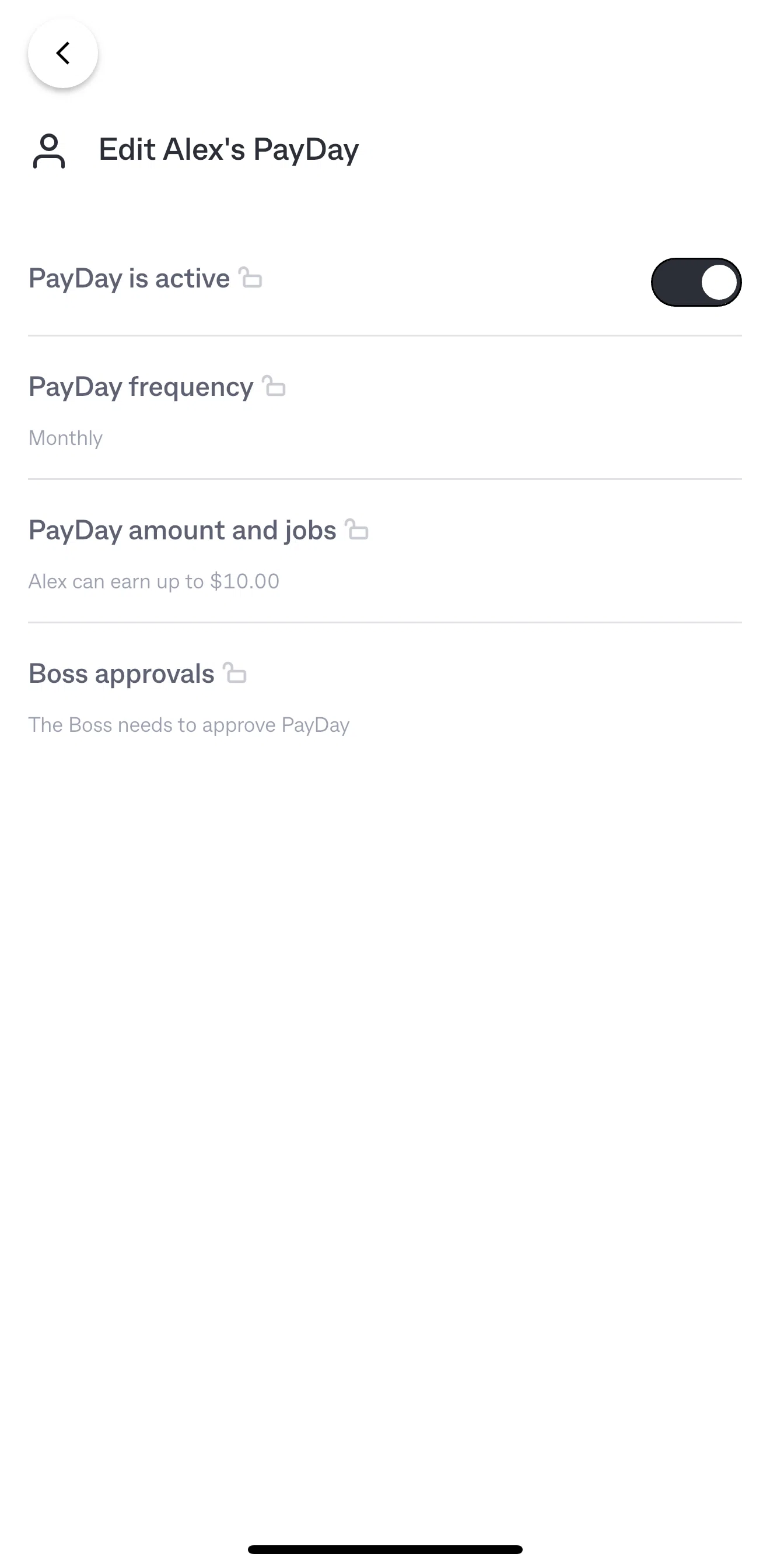 Kit Screen screen in the PayDay frequency flow