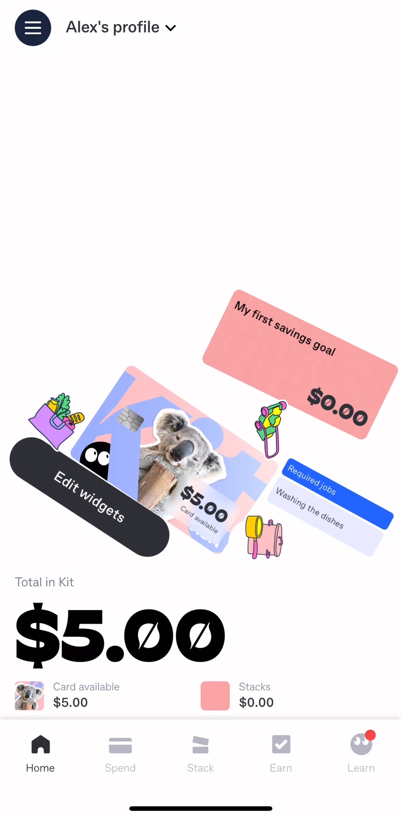 Kit Screen screen in the Spend flow