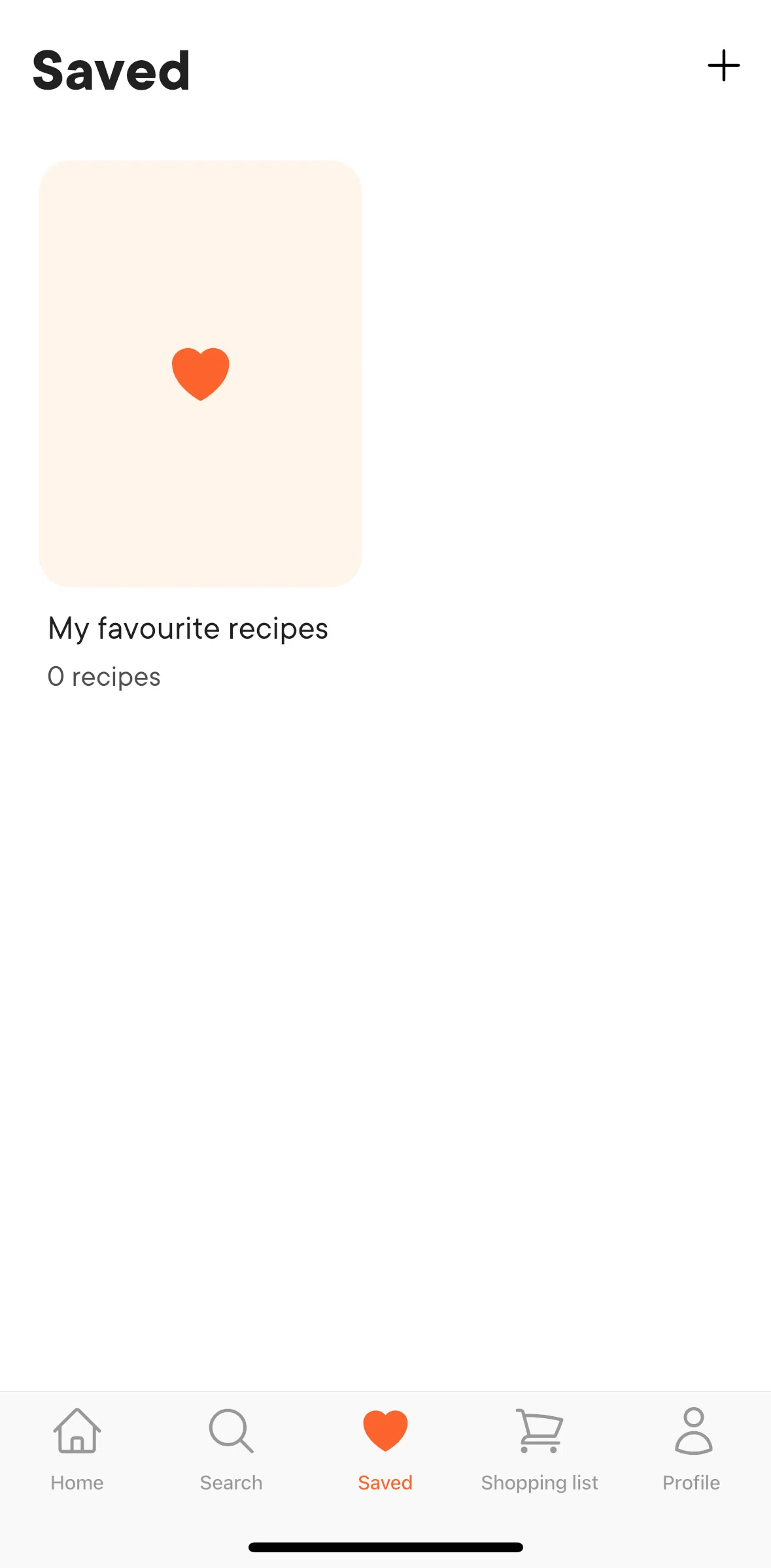 Kitchen Stories Screen screen in the Creating a cookbook (saved) flow