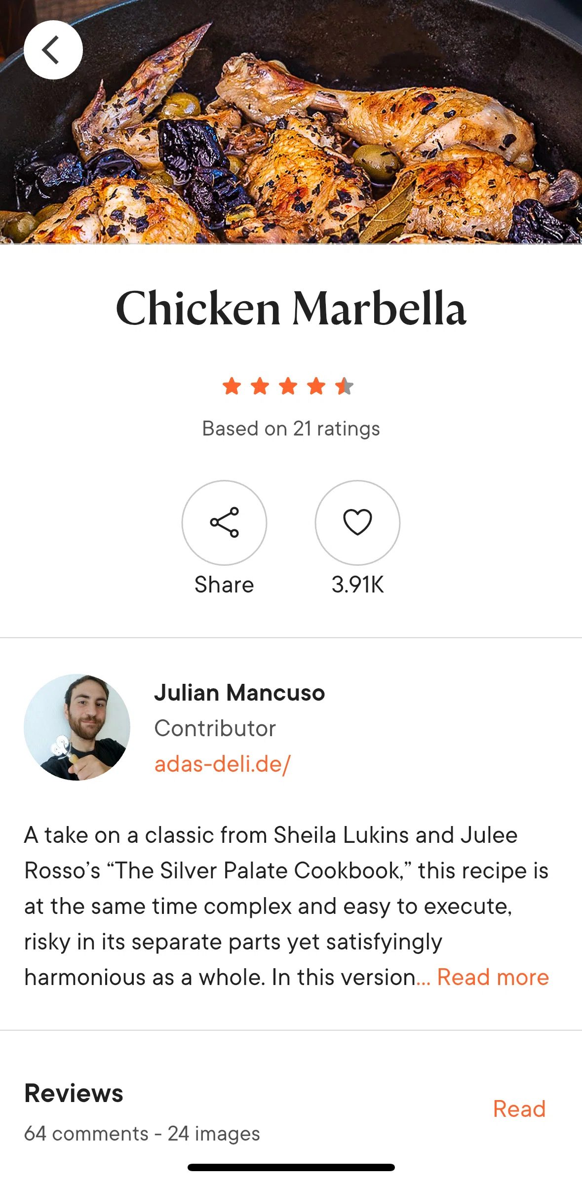 Kitchen Stories Screen screen in the Saving a recipe to cookbook flow