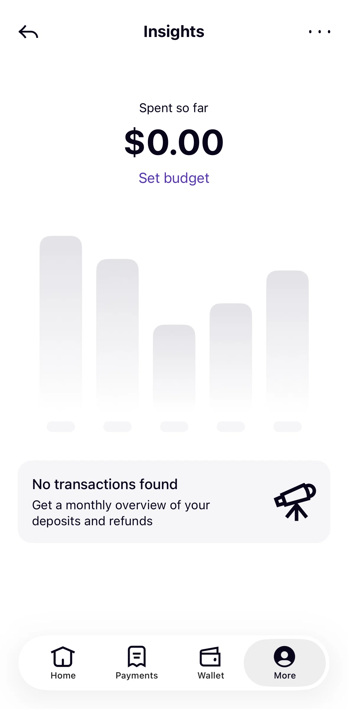 Klarna Screen screen in the Adding a monthly budget flow