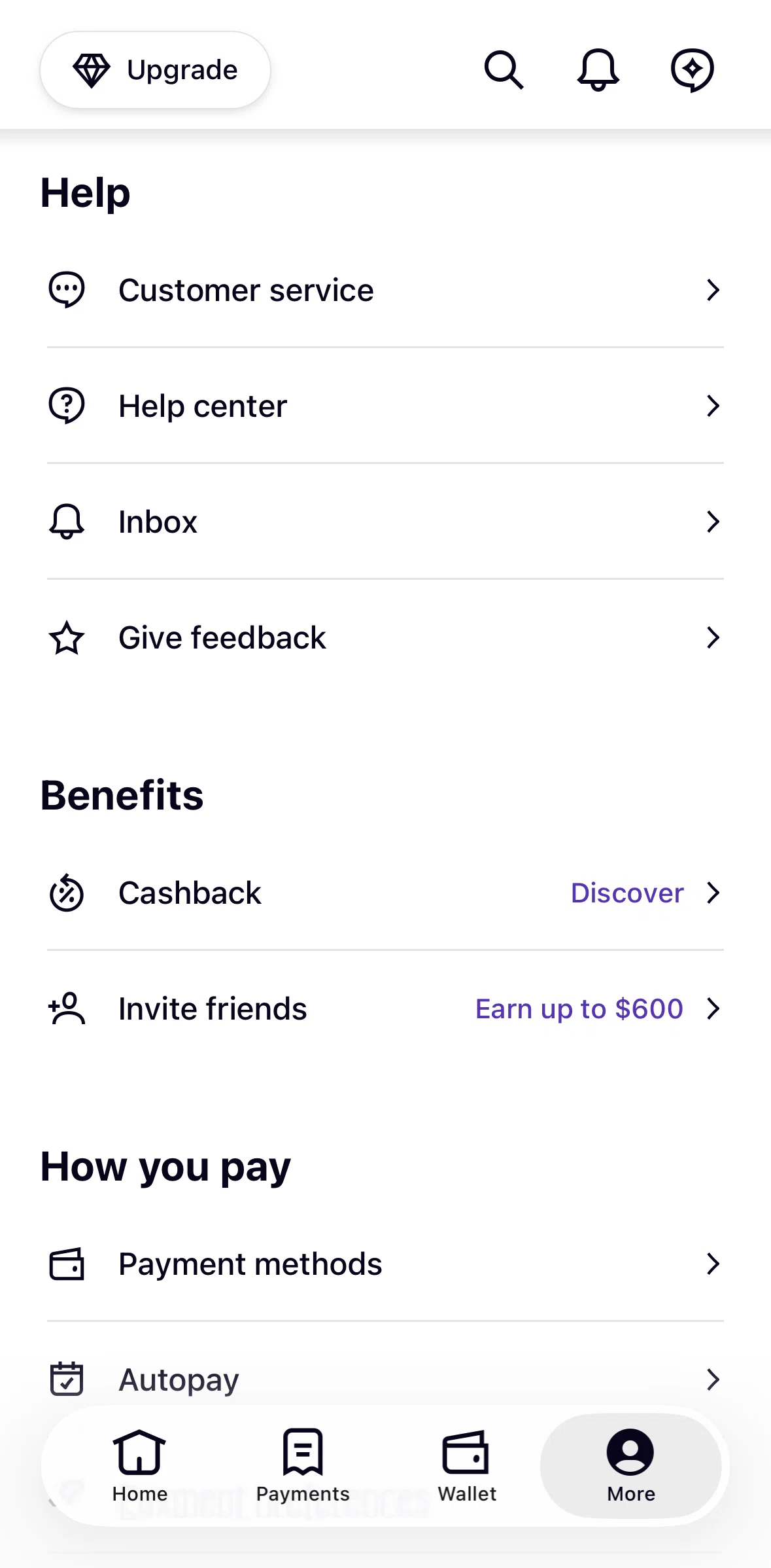 Klarna Screen screen in the Help center flow