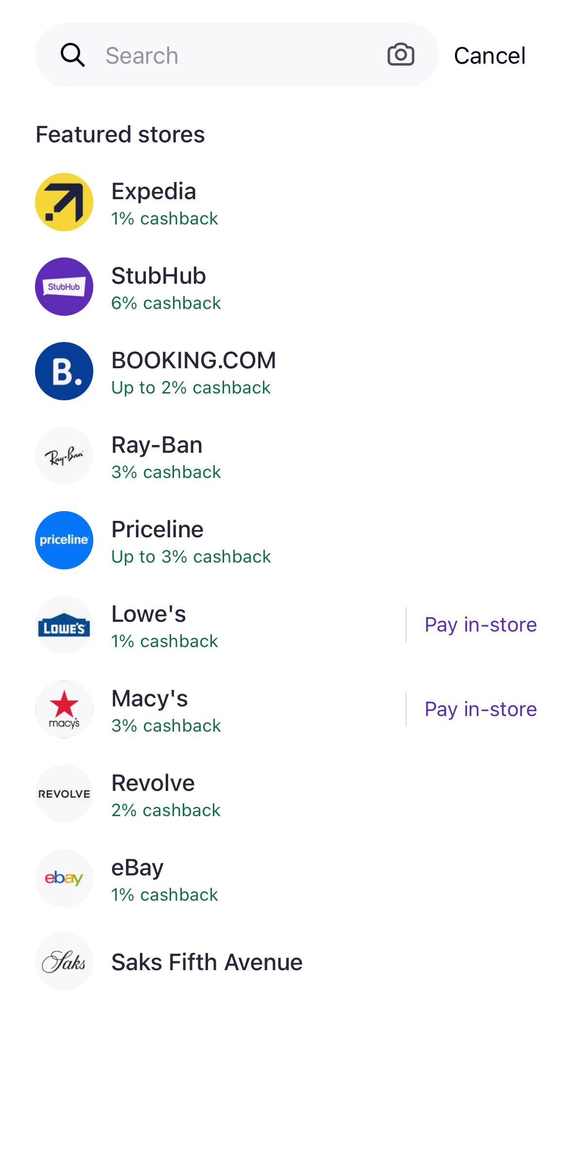 Klarna Screen screen in the Searching Klarna (image search) flow
