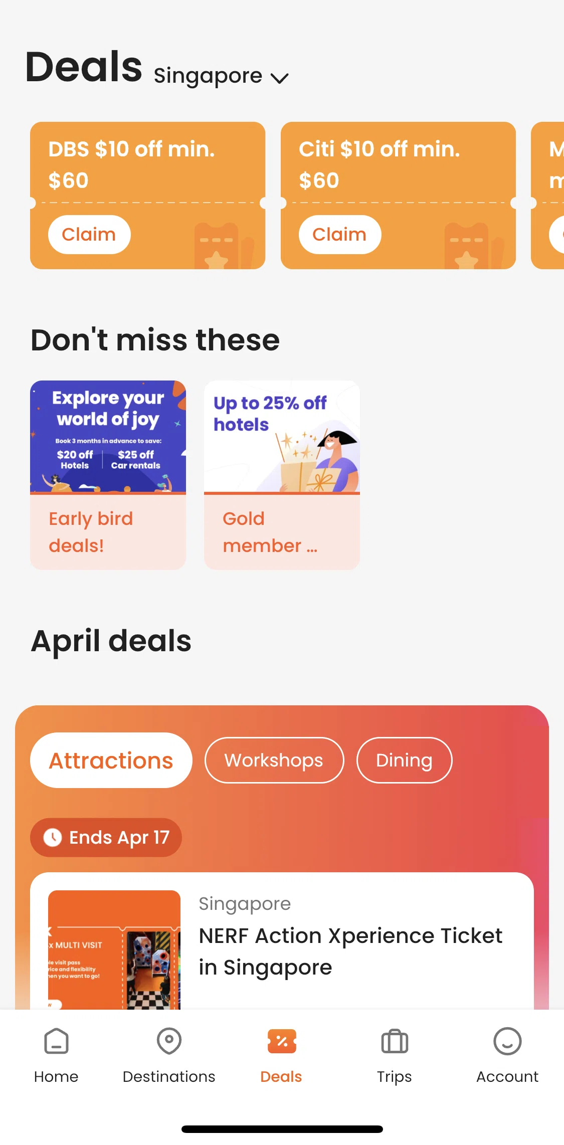 Klook Screen screen in the Deal detail flow