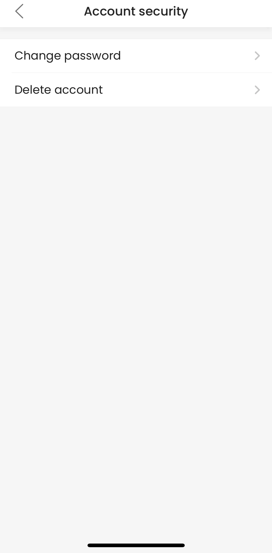 Klook Screen screen in the Deleting account flow