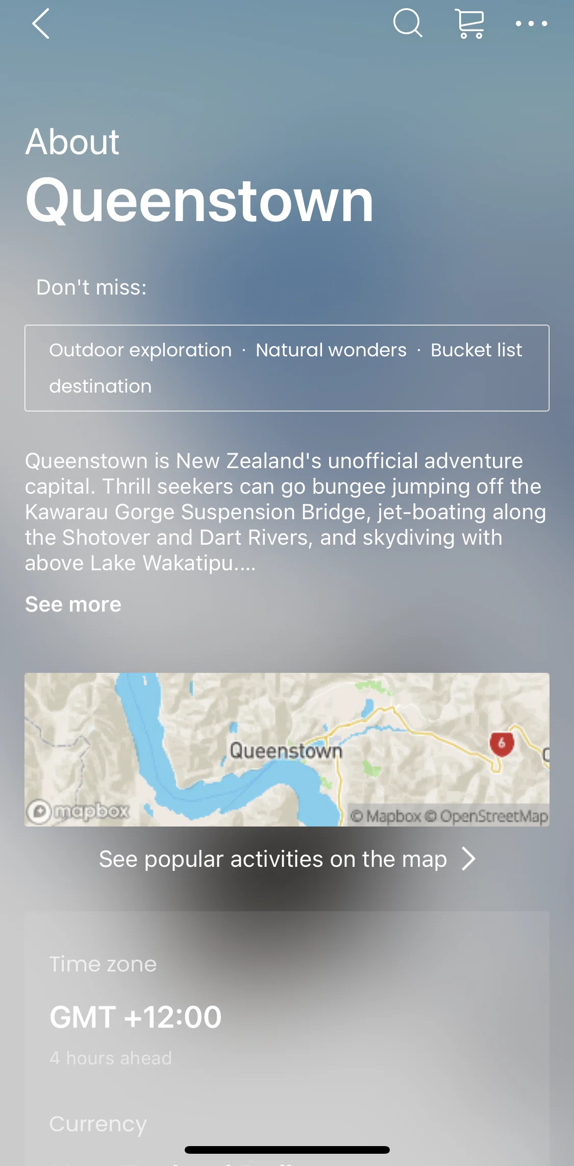 Klook Screen screen in the See popular activities on map flow