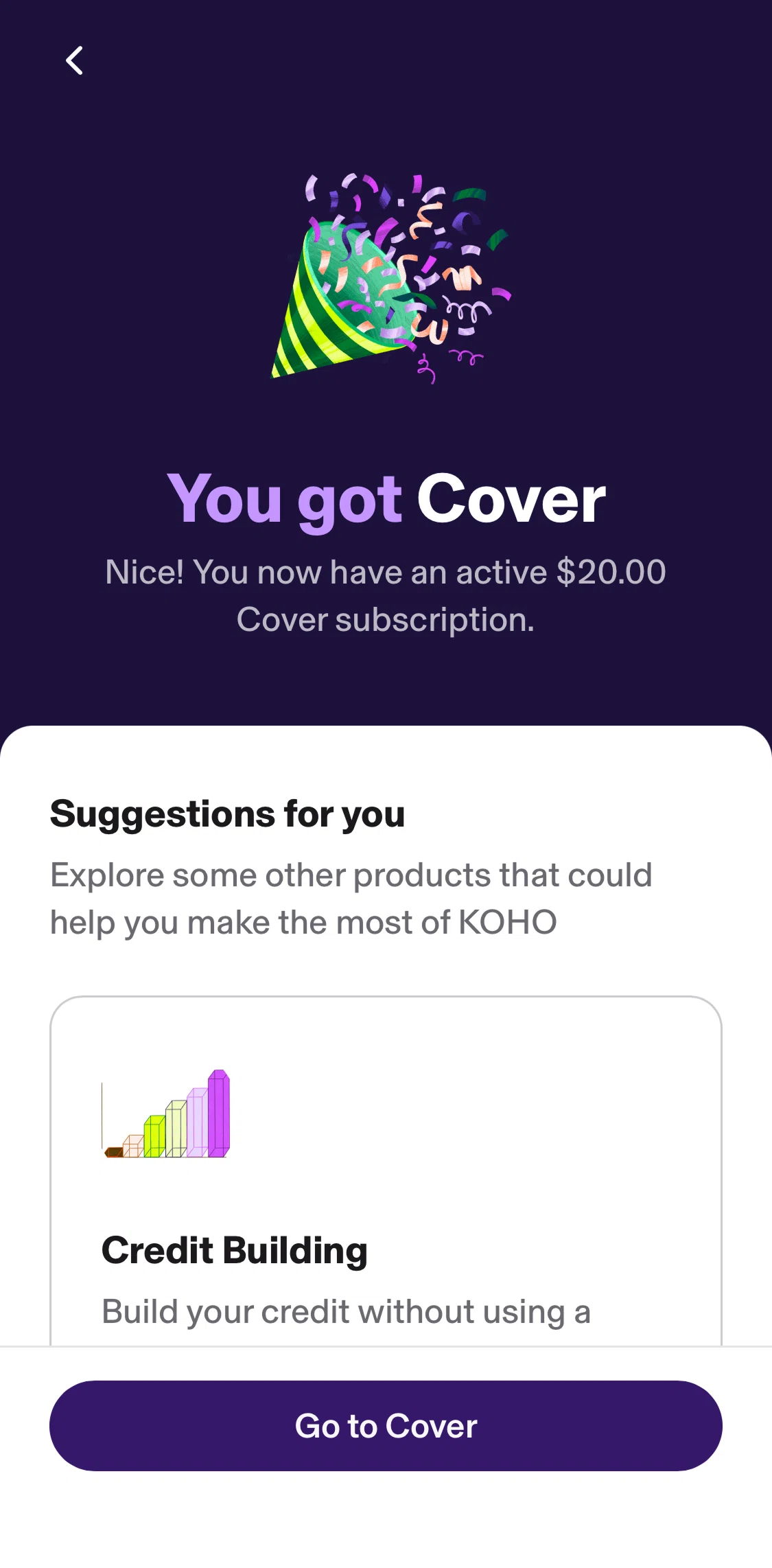 KOHO Screen screen in the Cover flow
