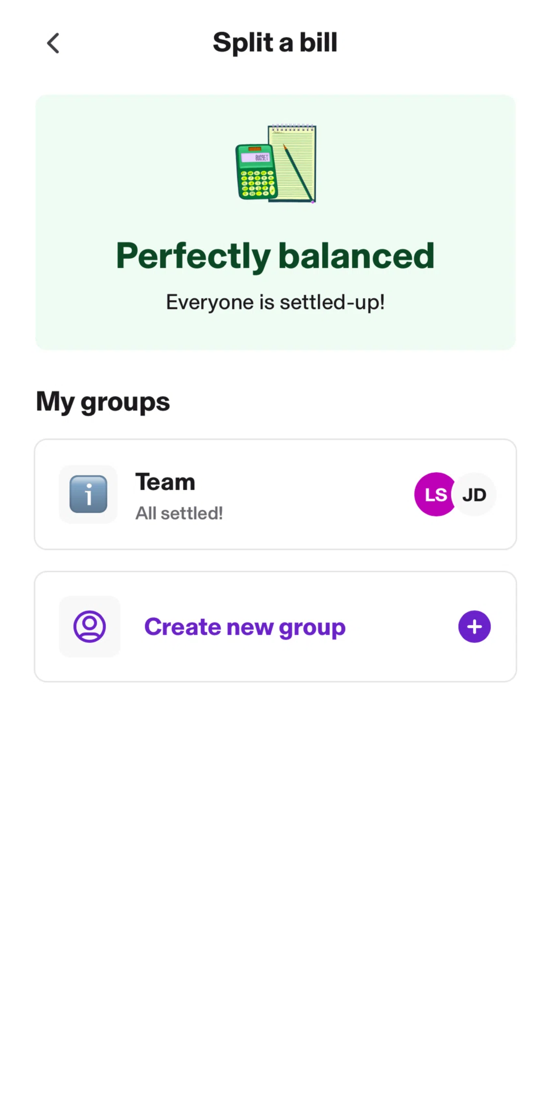 KOHO Screen screen in the Group detail flow
