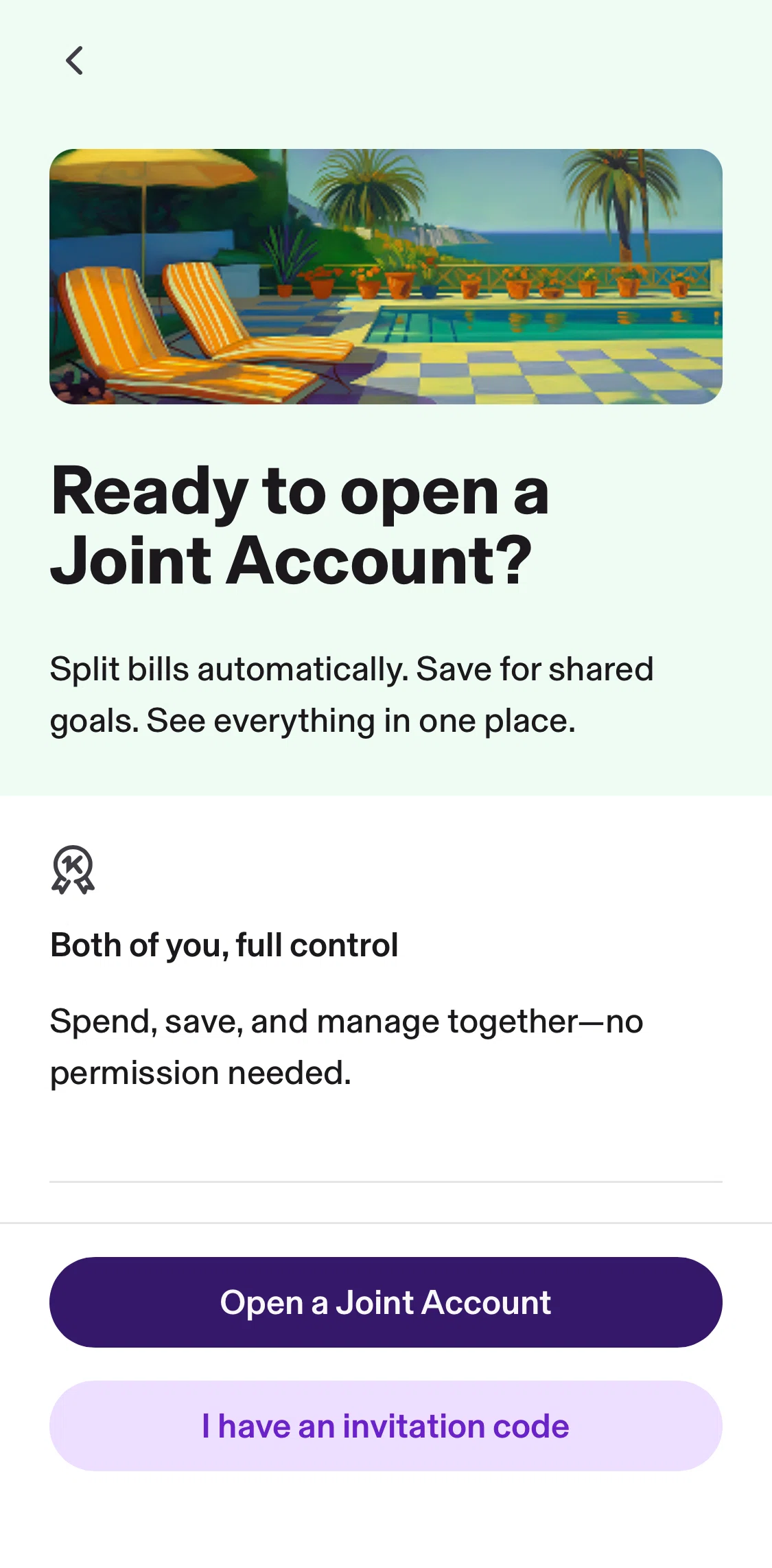 KOHO Screen screen in the Join a joint account flow