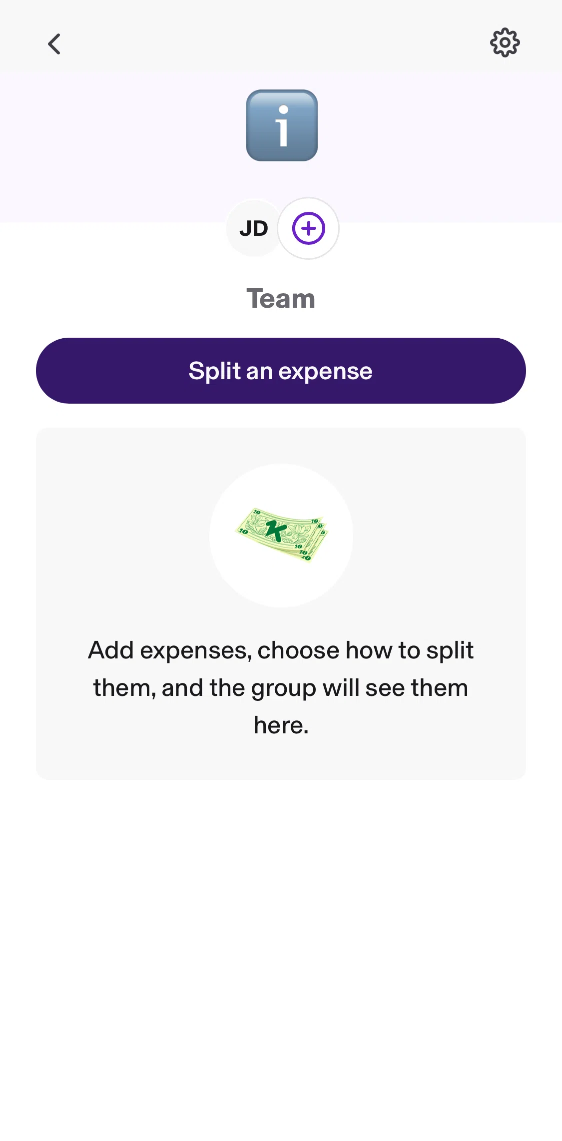 KOHO Screen screen in the New expenses flow