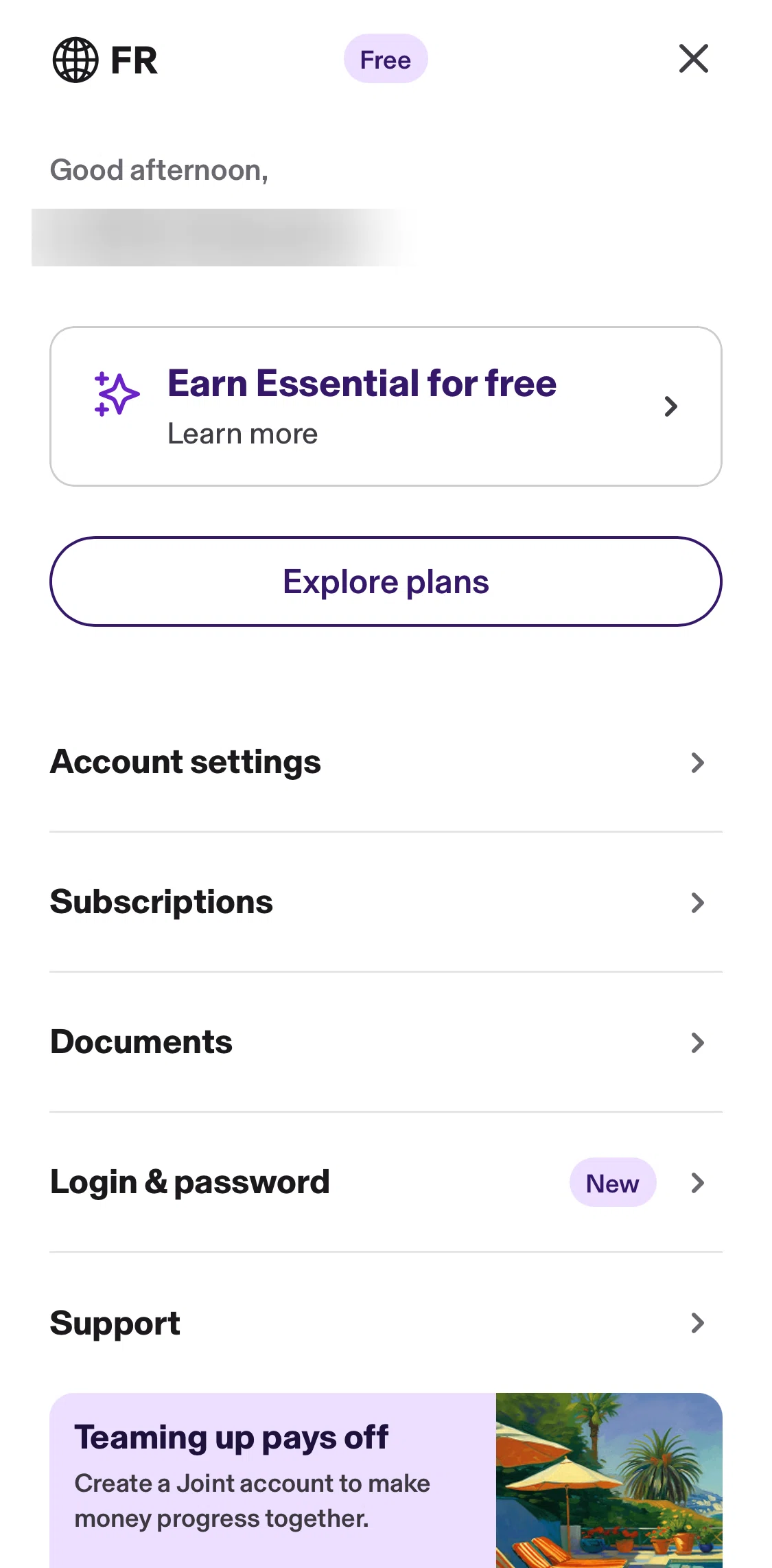 KOHO Screen screen in the Plans flow