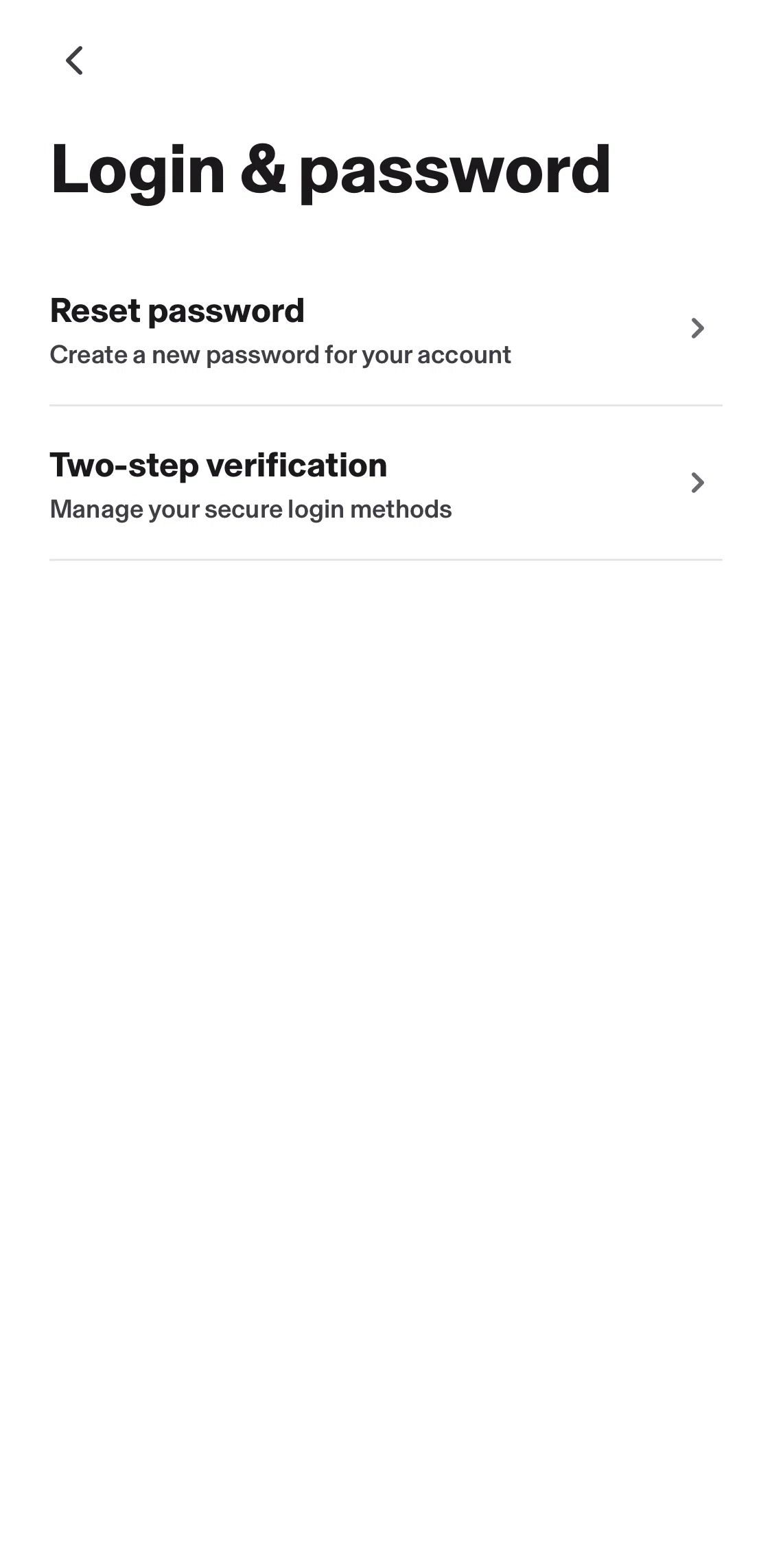 KOHO Screen screen in the Two-step verification flow