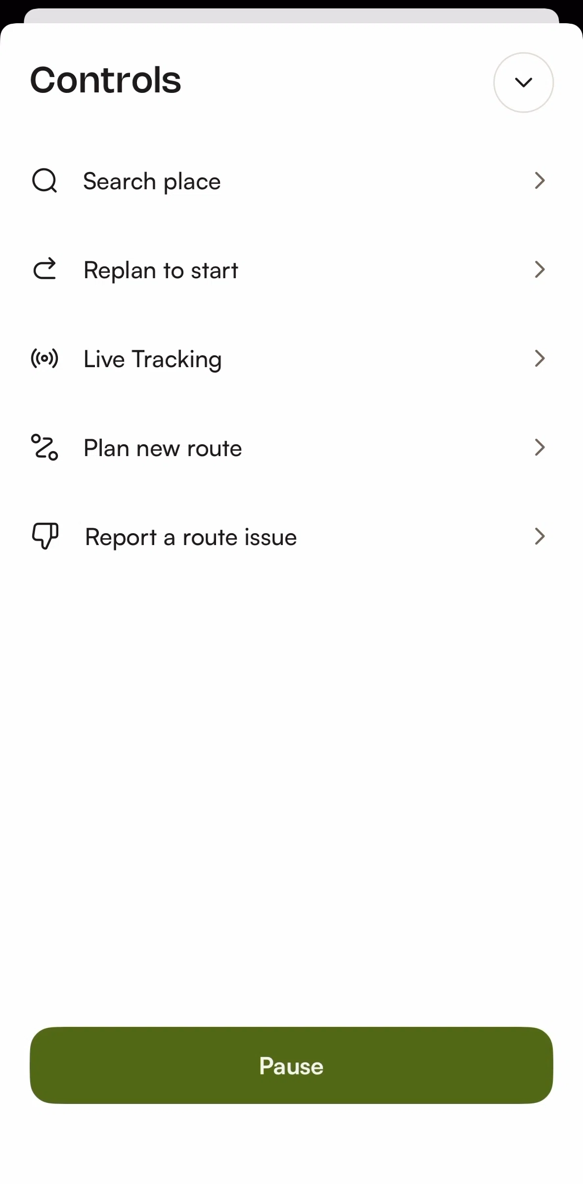komoot Screen screen in the Enabling Live Tracking flow