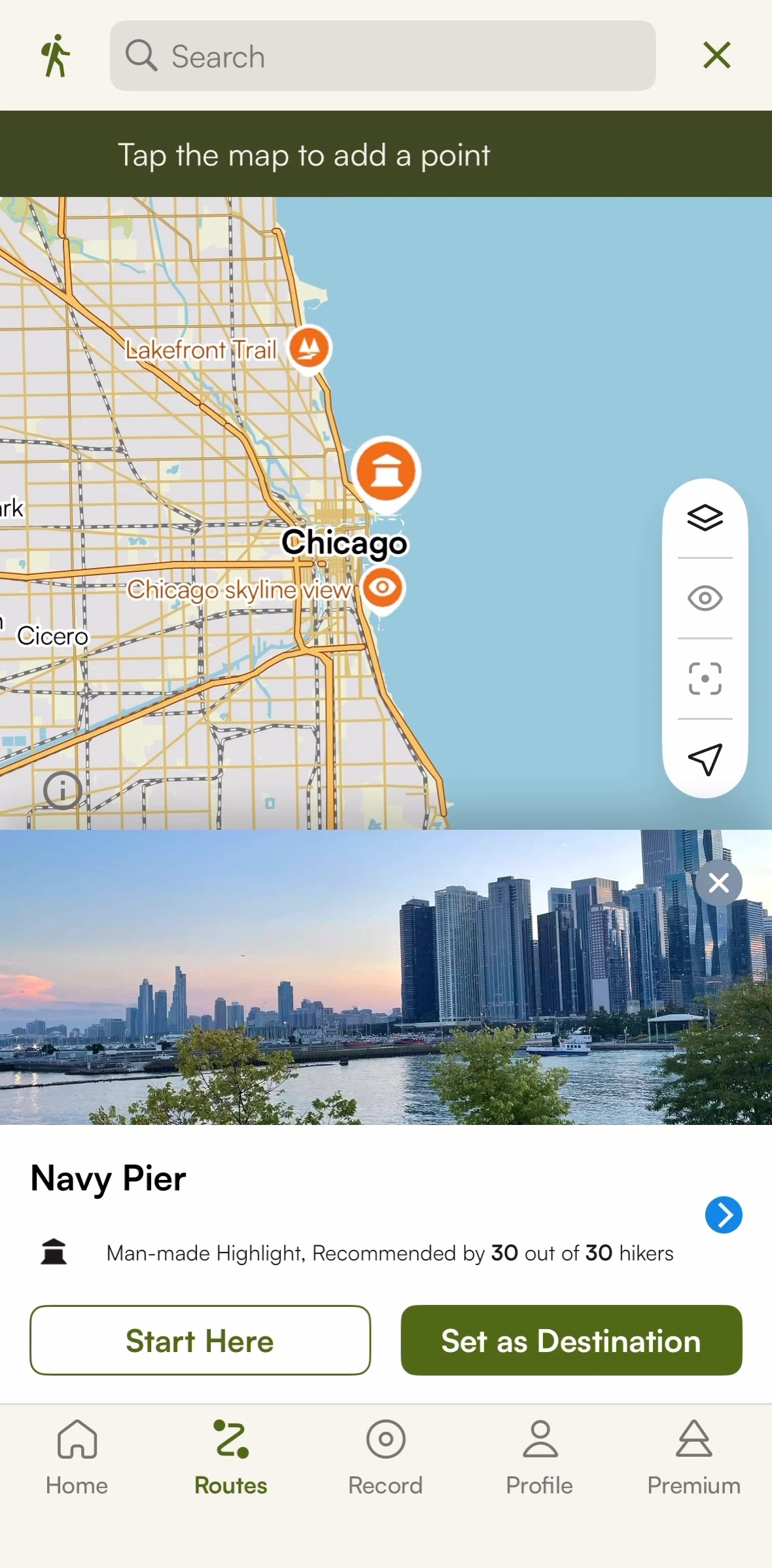 komoot Screen screen in the Highlight detail flow