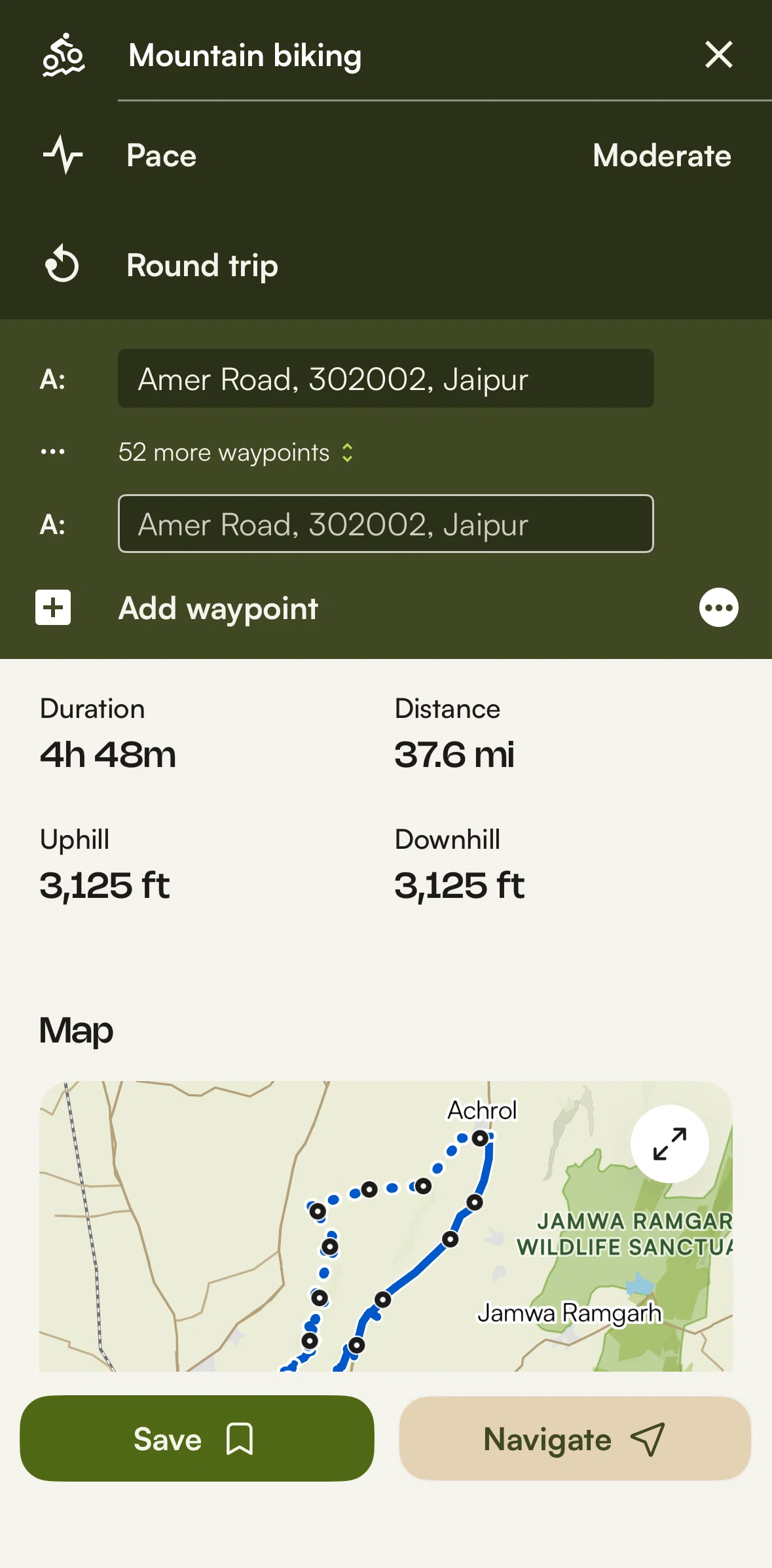 komoot Screen screen in the Reordering waypoints flow