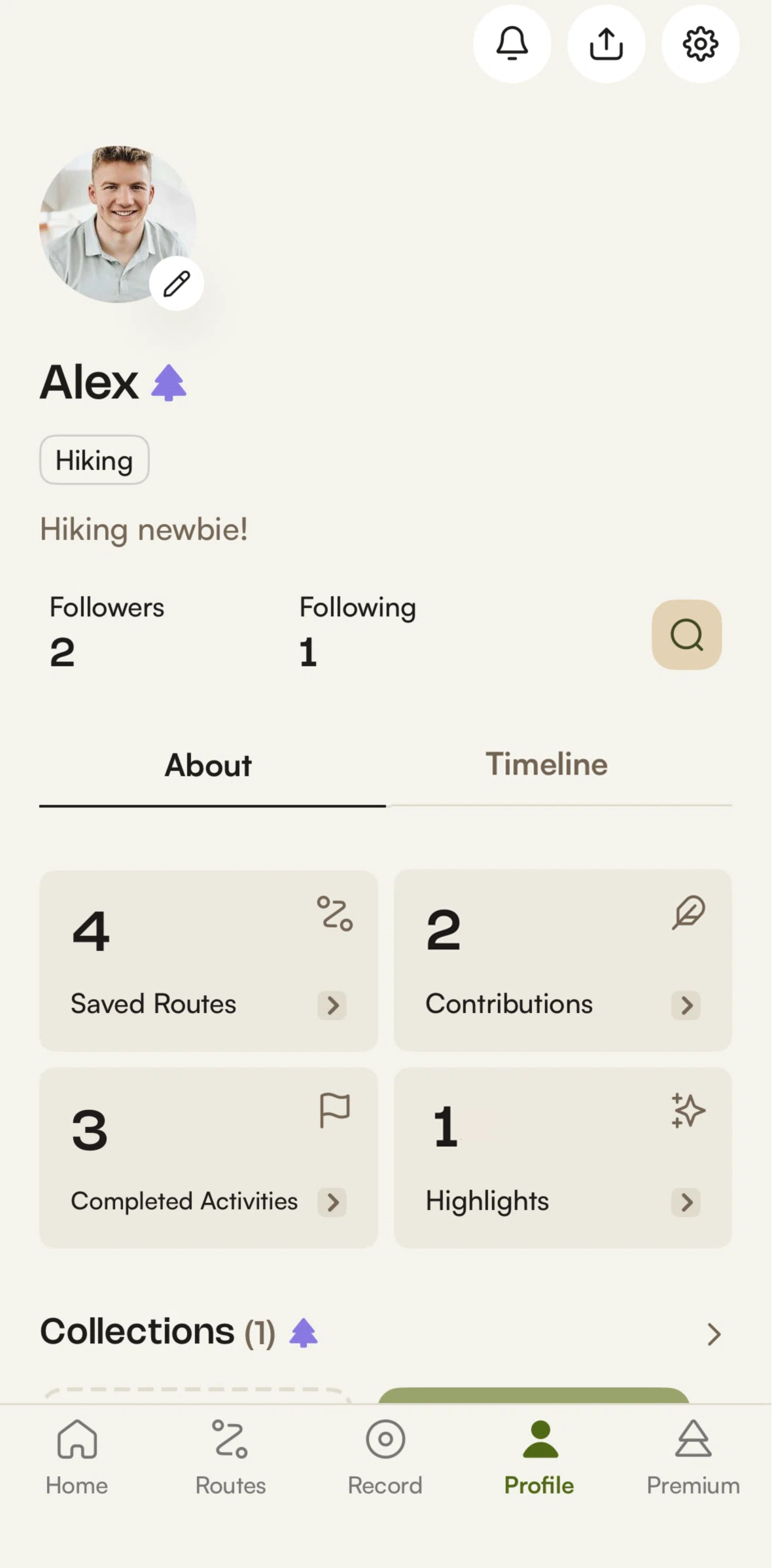 komoot Screen screen in the Settings flow
