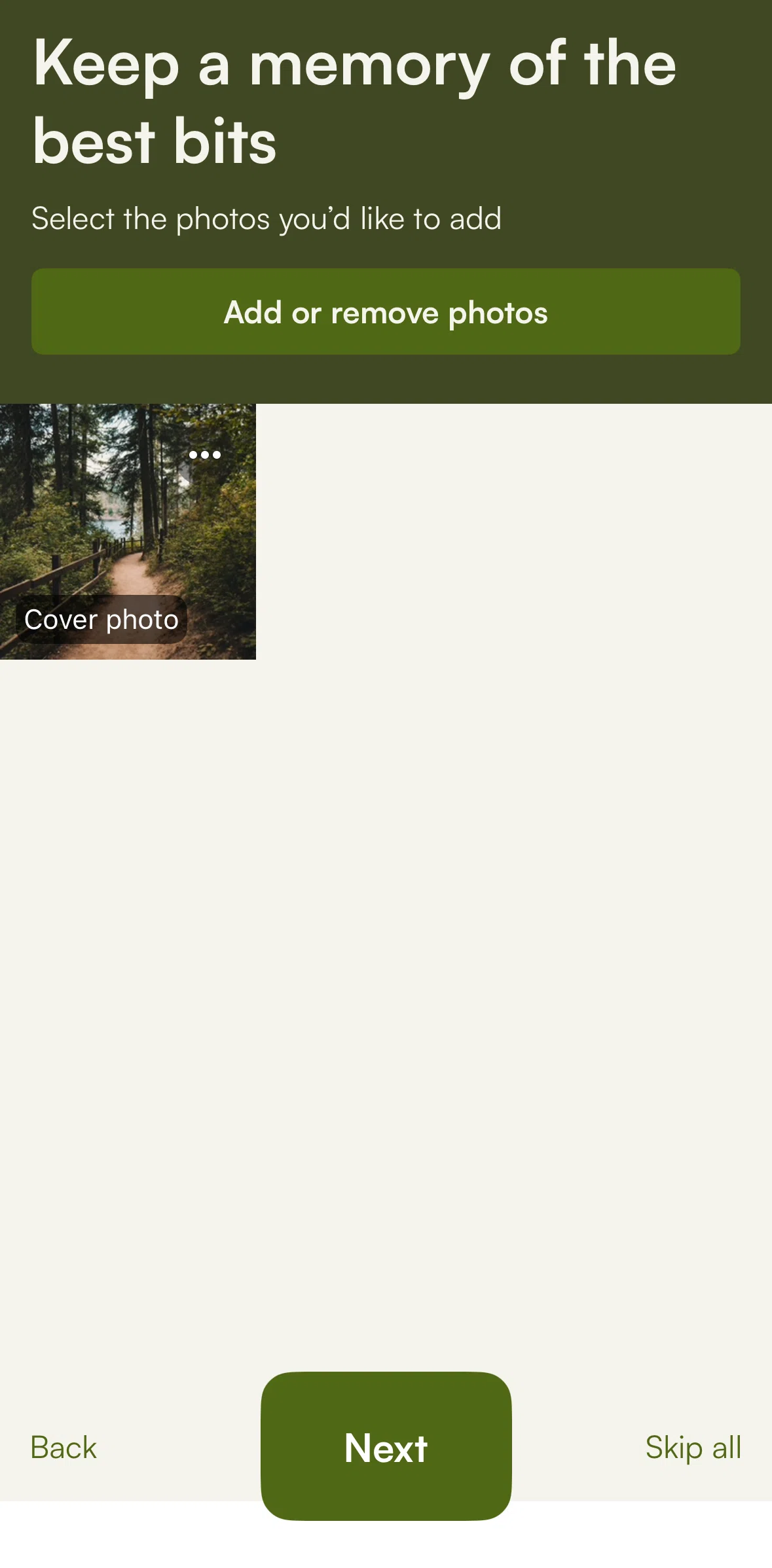 komoot Screen screen in the Tag a participant flow