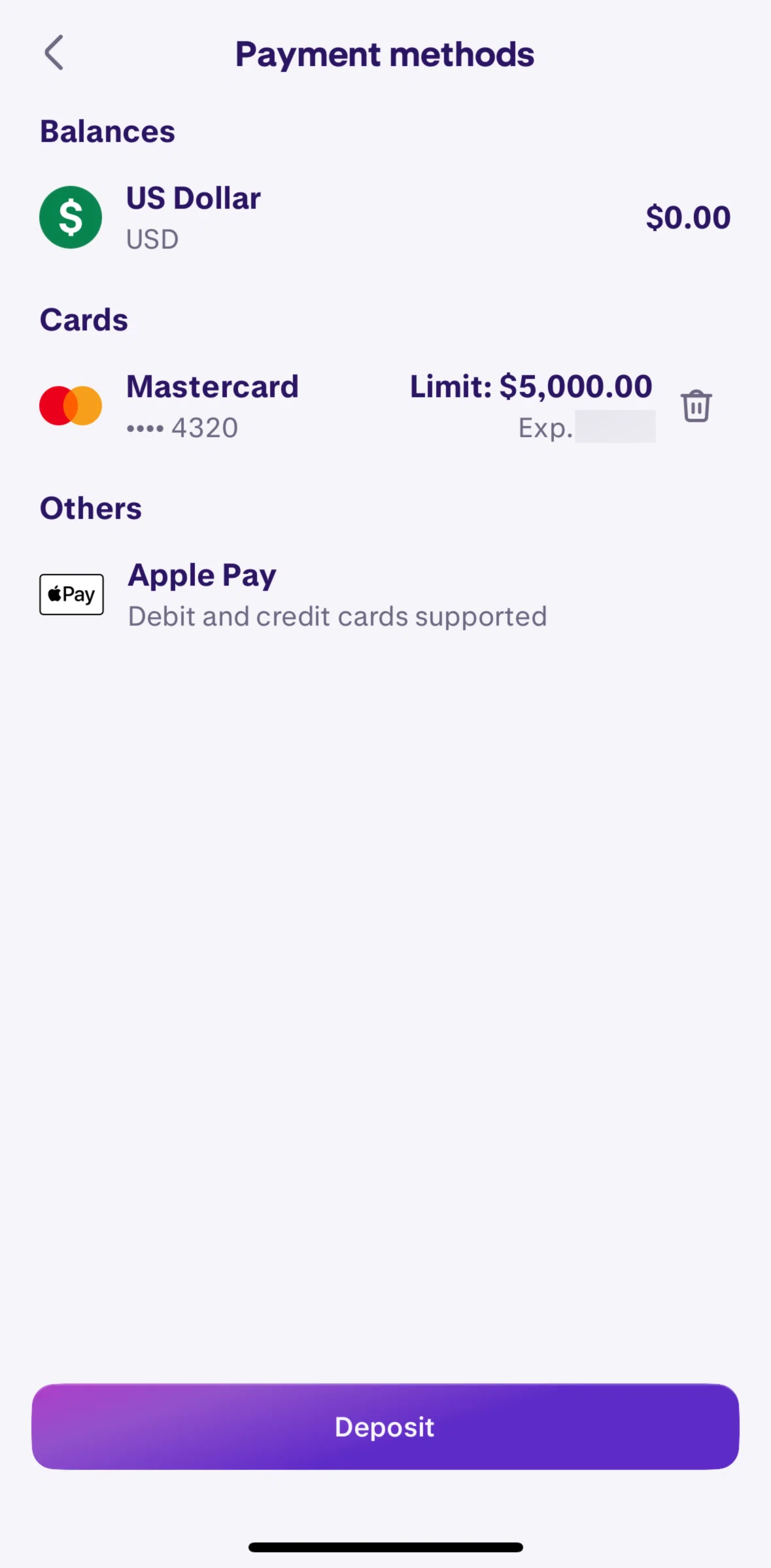 Kraken Screen screen in the Removing a card flow