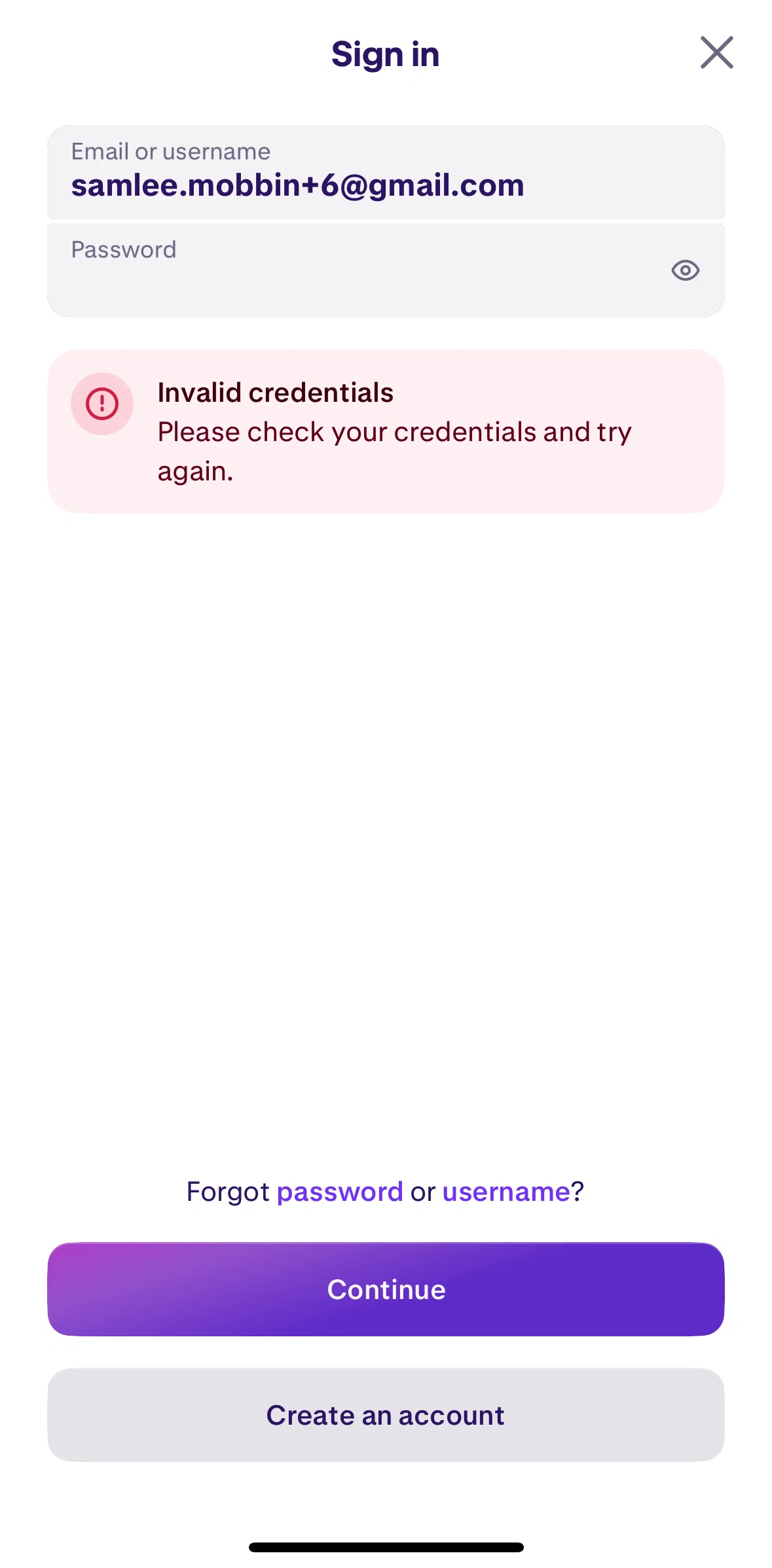 Kraken Screen screen in the Resetting password flow